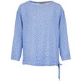 ltb blouse met lange mouwen bodica in ruimvallend model met bloemenmotief all-over en bindstrik blauw