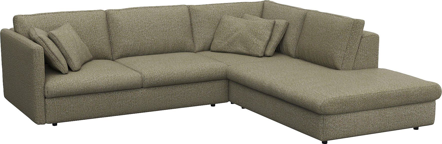 FLEXLUX Hoekbank Lovane, elegant en tijdloos, comfortabel, L-vorm Zacht en zeer comfortabel, grote zitdiepte op koudschuim, inclusief sierkussen