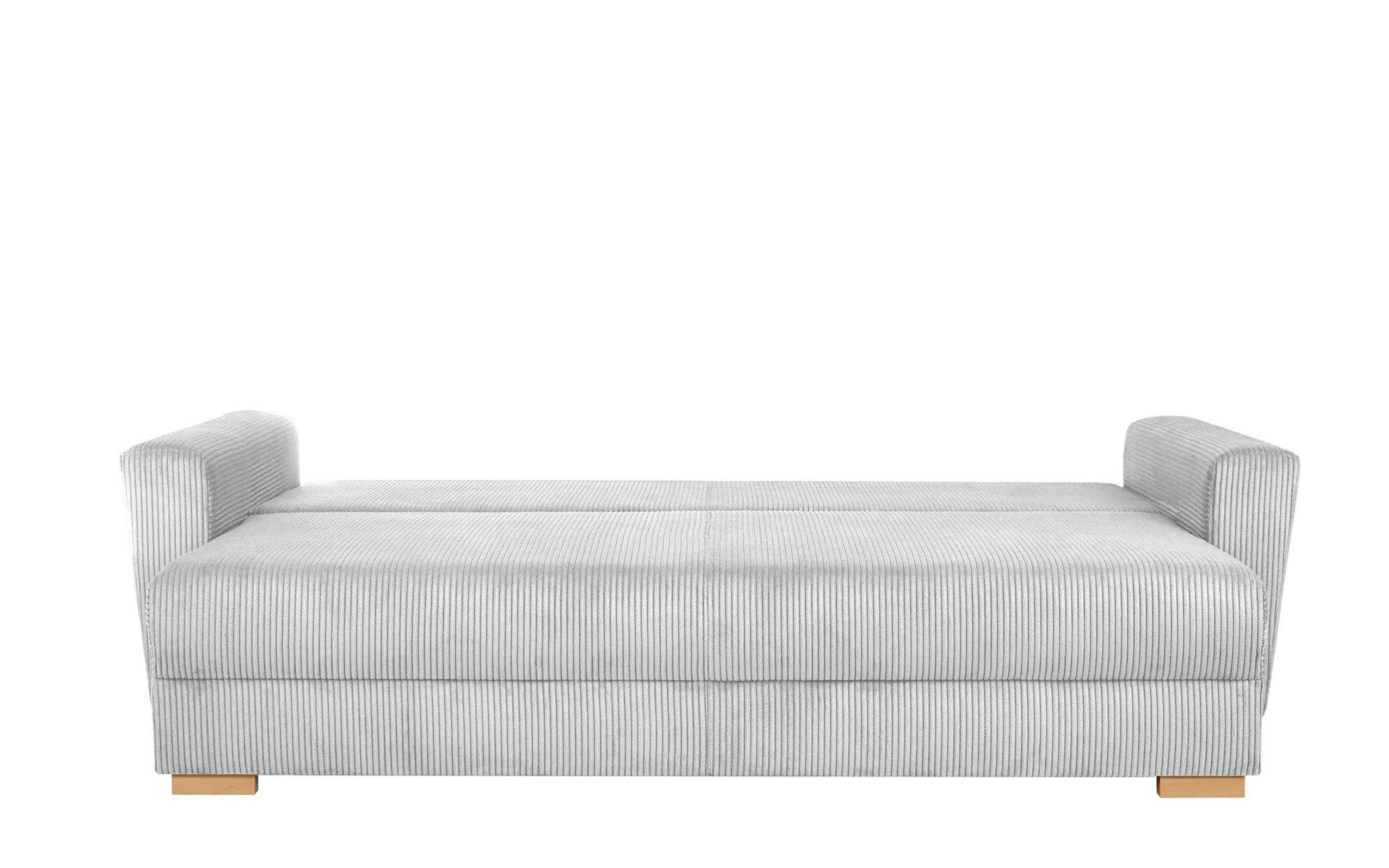 INOSIGN 3-zitsbank MAGHERA slaapbank met bedlade, van hoogwaardige afwerking met golfvering, corduroy en structuur bekleding, b/h/d 230/92,5/79 cm