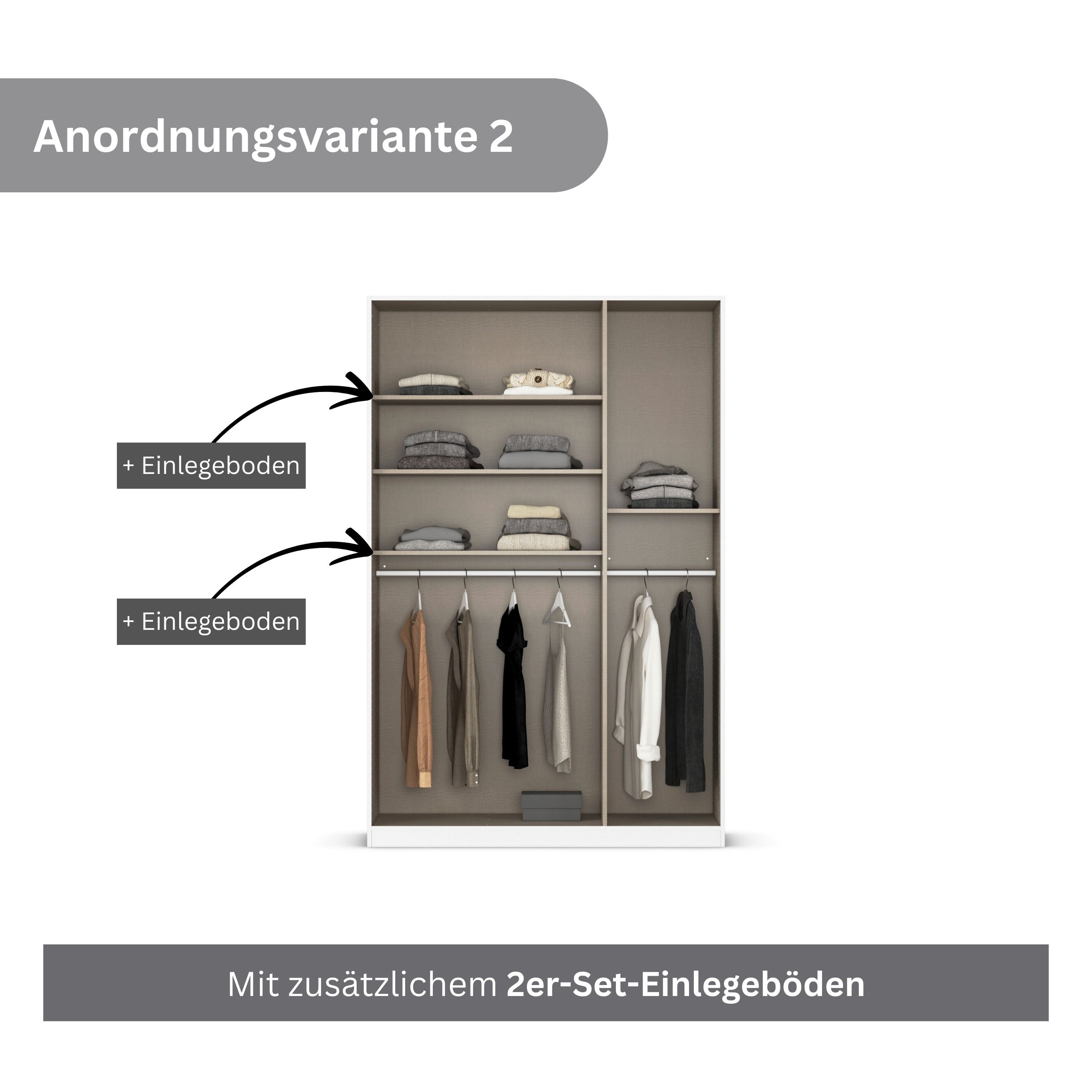 rauch Draaideurkast Kledingkast kast garderobe AGORDO met decor- of hoogglansfront doordachte binnenuitrusting, in 6 breedtes en 2 hoogtes made in germany