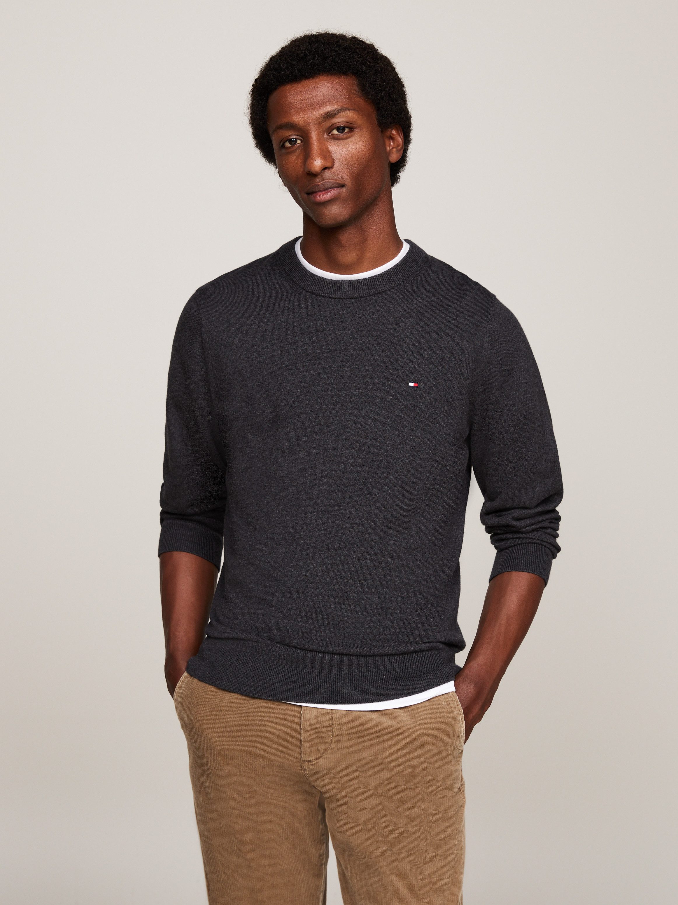 Tommy Hilfiger Trui met ronde hals PIMA ORG CTN CASHMERE CREW NECK