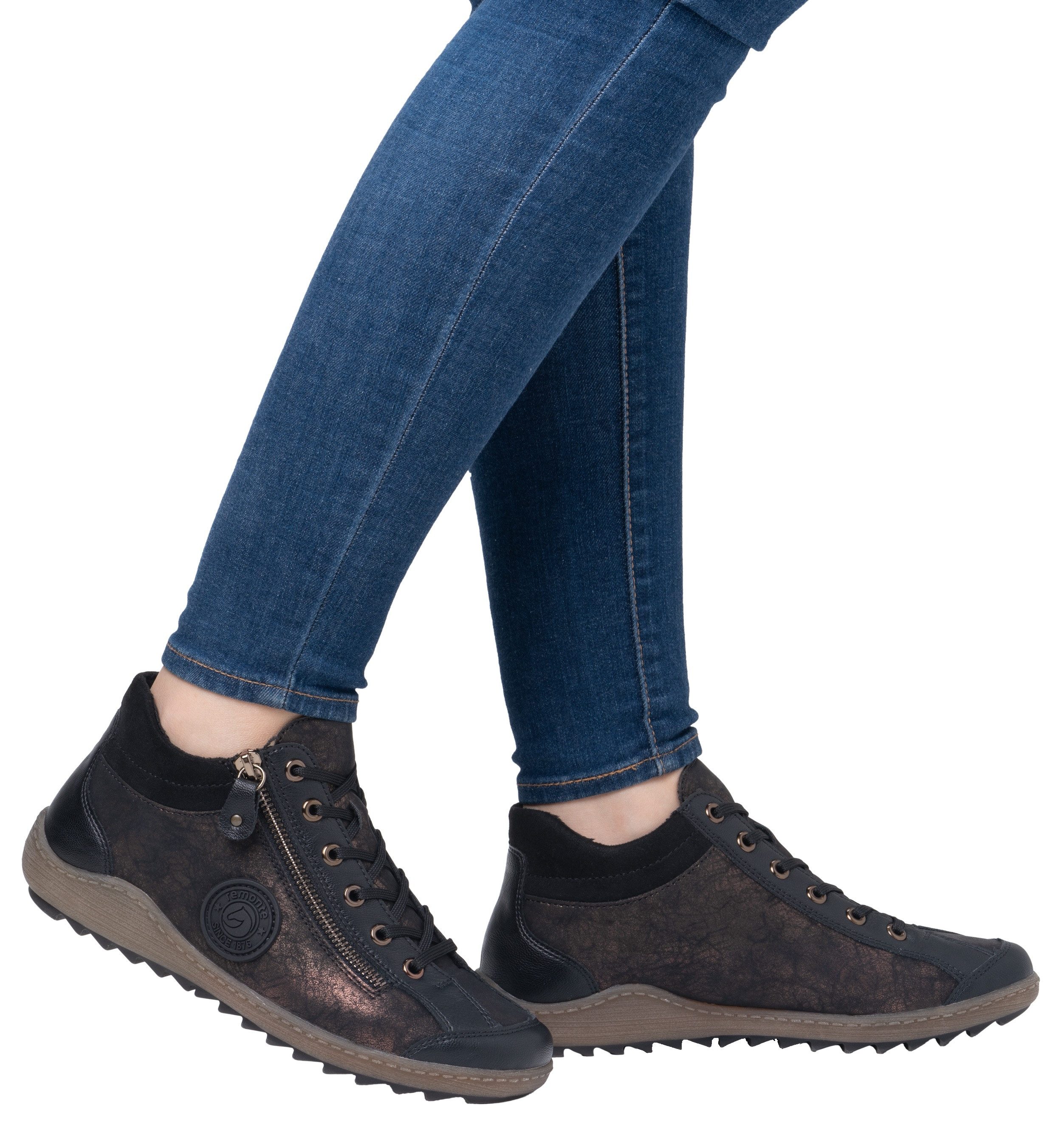 Remonte Veterschoenen flats, comfortschoenen, laarzen met zijrits