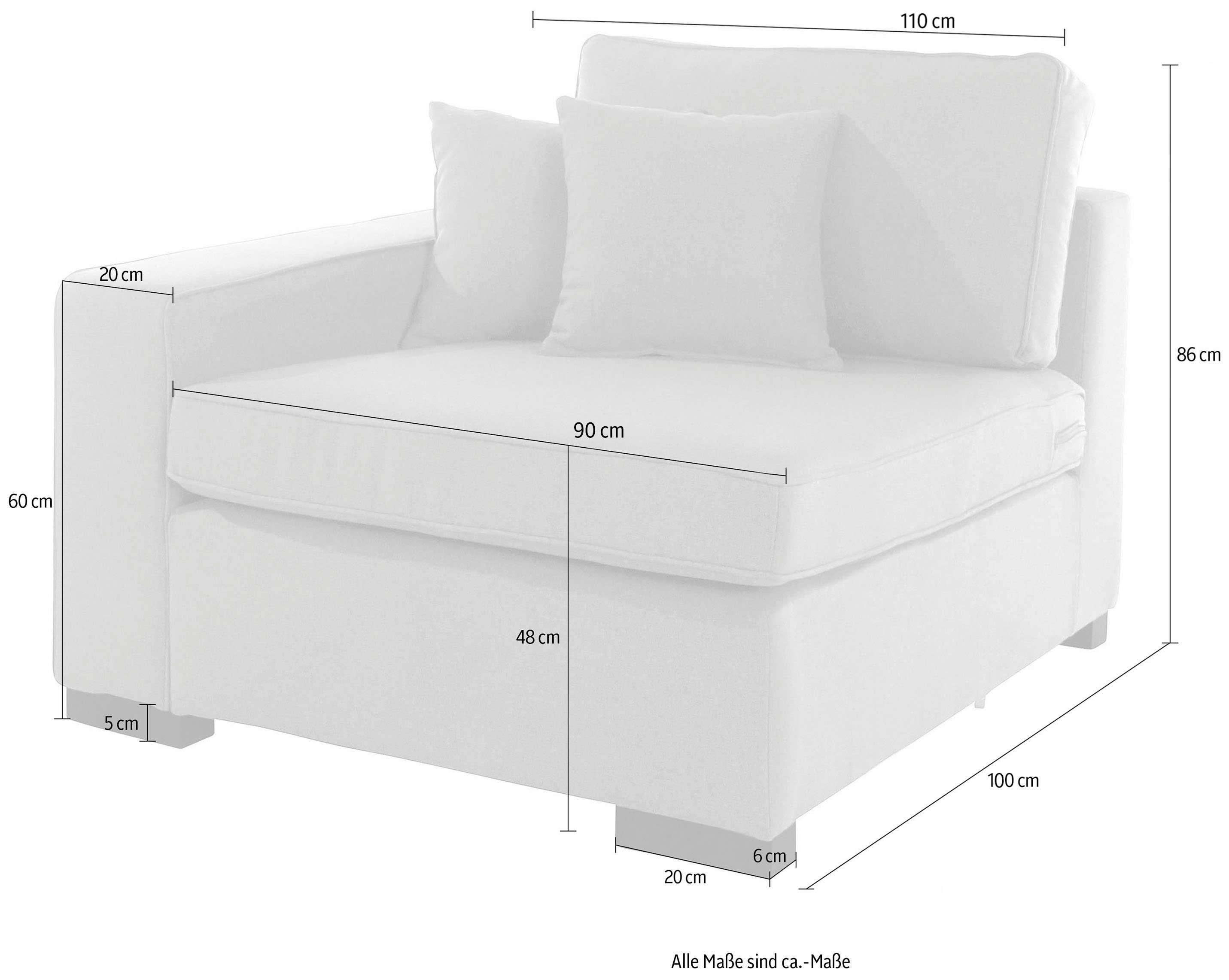 Guido Maria Kretschmer Home&Living Sofaelement Skara Module voor zelf samenstellen, in vele stofkwaliteiten