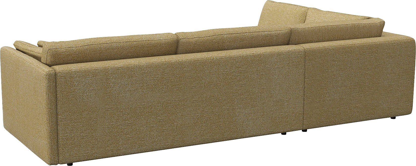 FLEXLUX Hoekbank Lovane, elegant en tijdloos, comfortabel, L-vorm Zacht en zeer comfortabel, grote zitdiepte op koudschuim, inclusief sierkussen