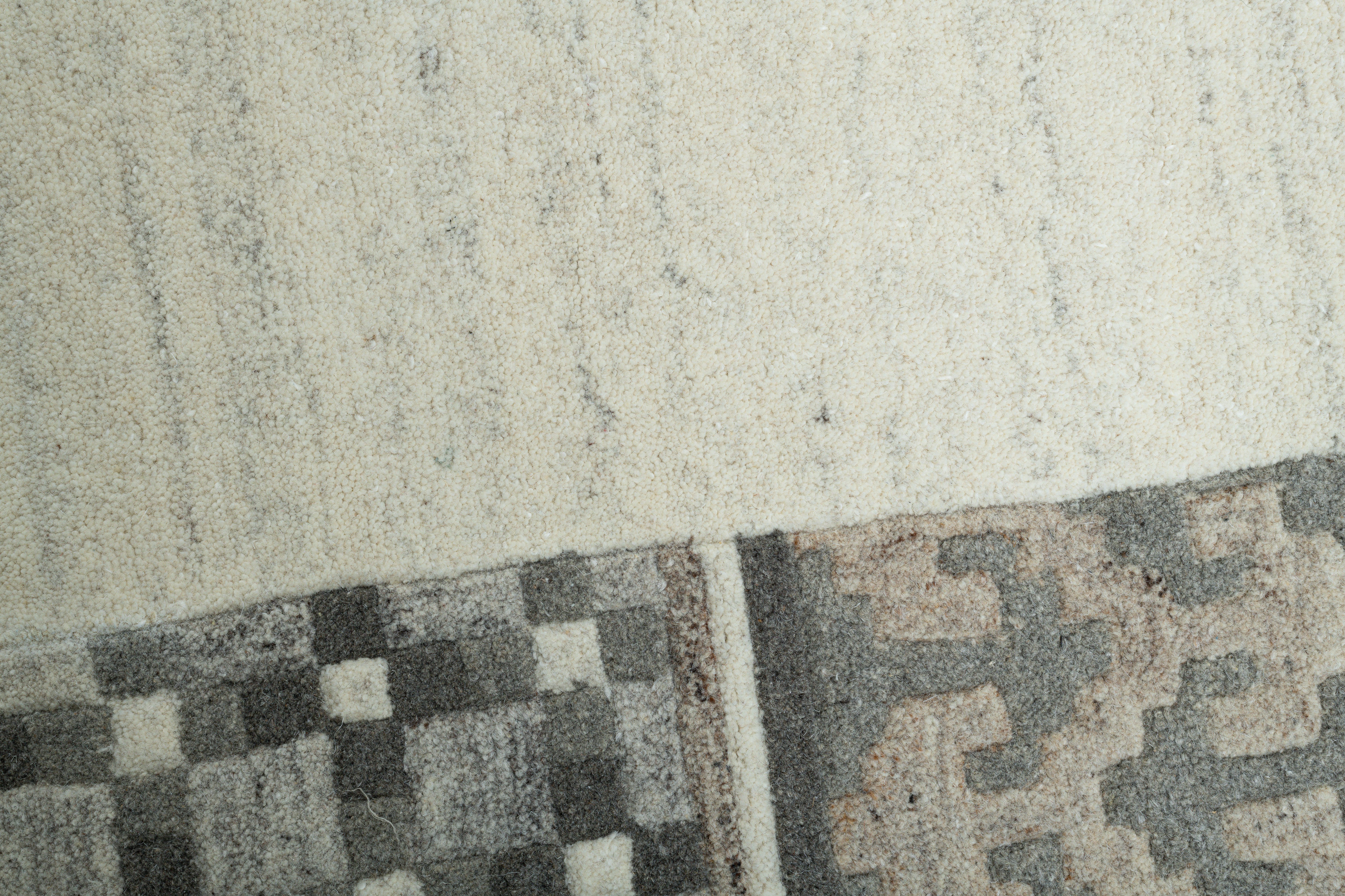 THEKO Set slaapkamerkleedjes Royal Naturel 6030 zuivere wol, handgetuft, met randdessin