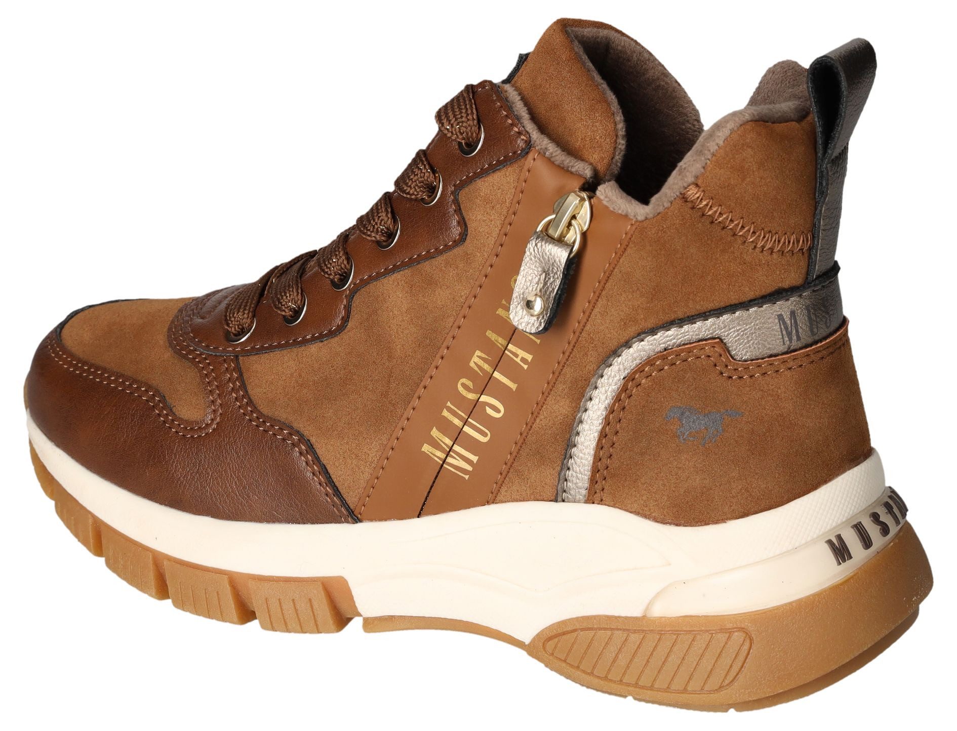 Mustang Shoes Veterschoenen high top sneaker, enkellaars met extra ritssluiting