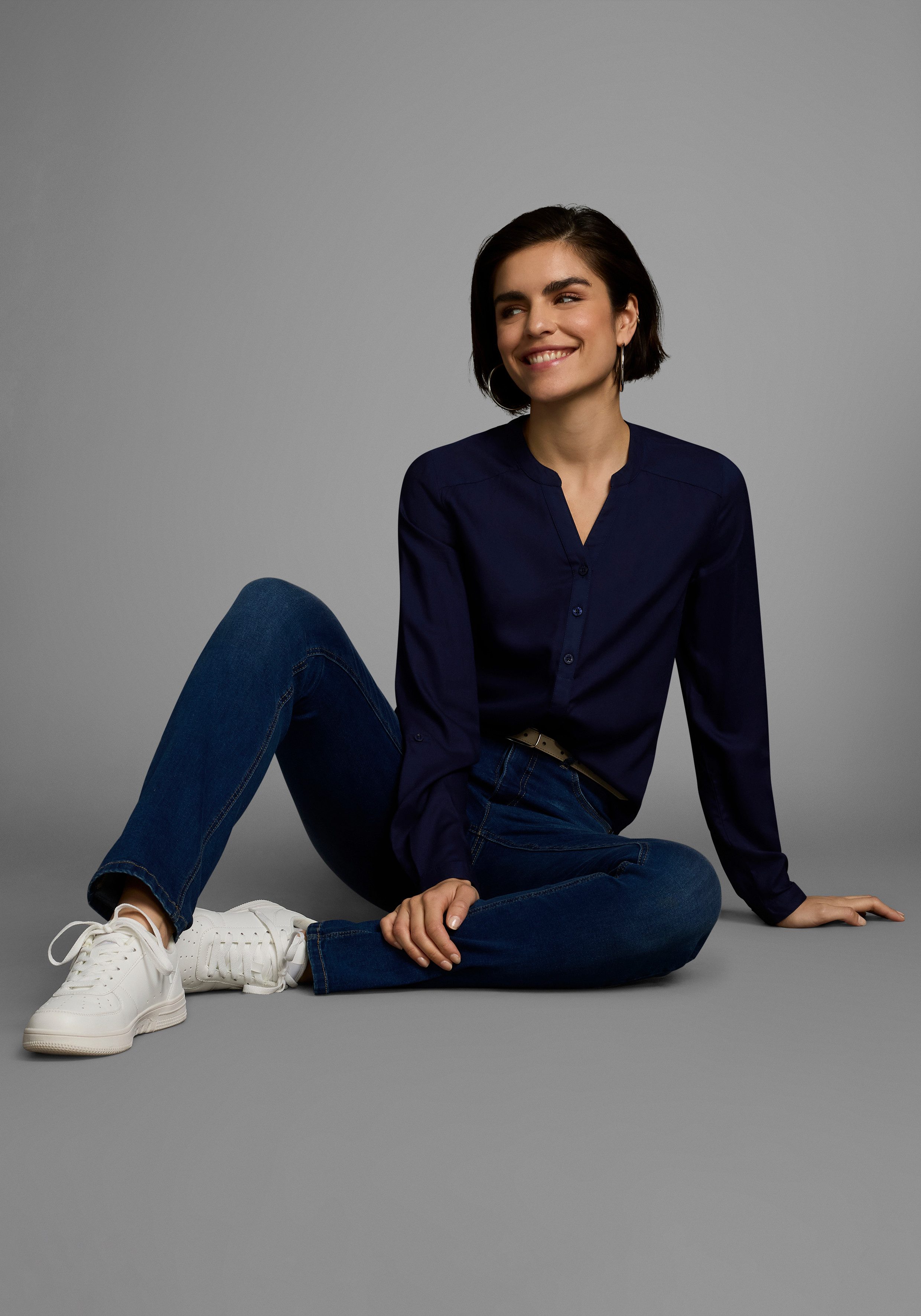 AJC Overhemdblouse van soepelvallende viscose