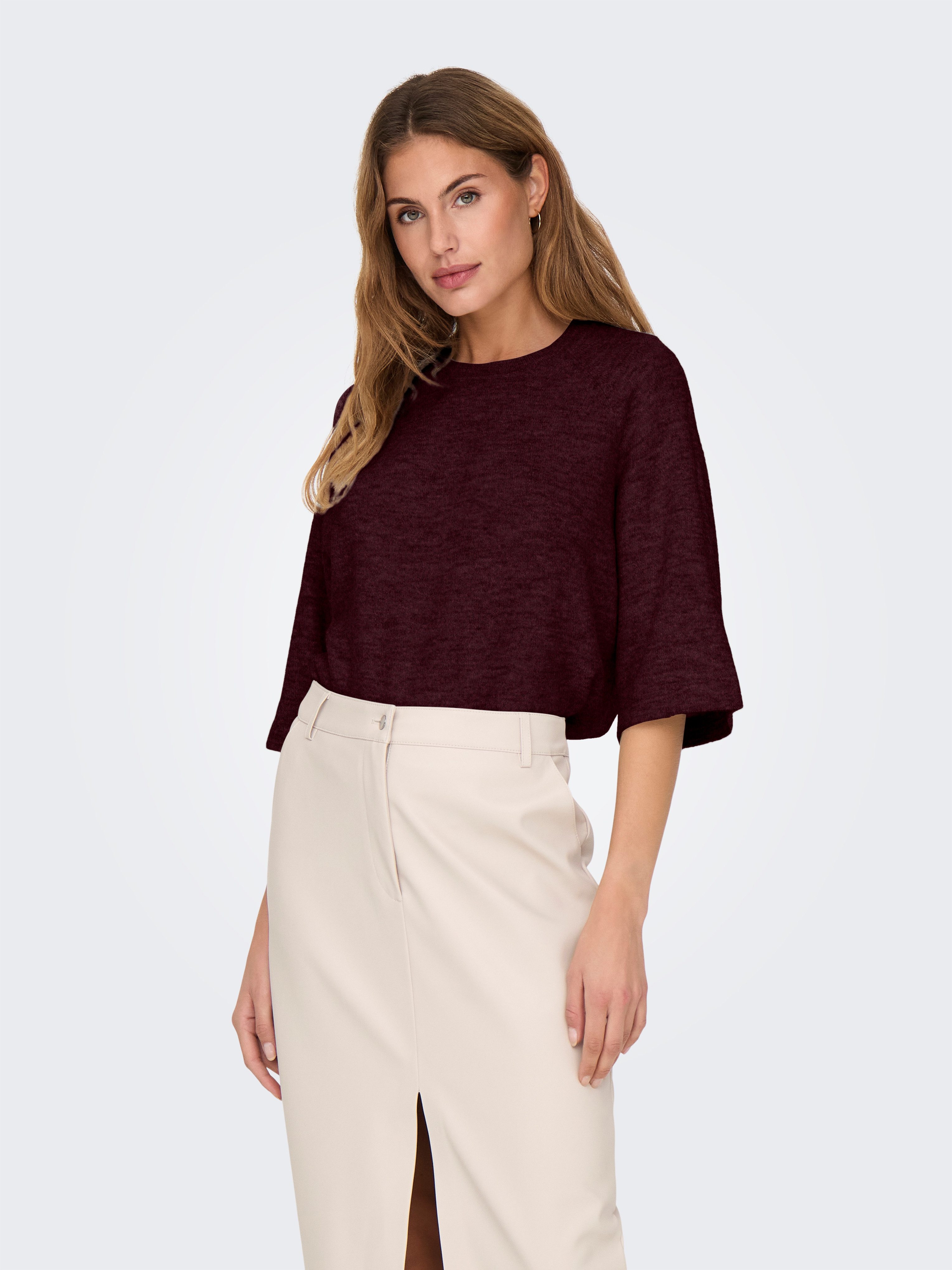 Only Gebreide trui ONLSIMONI 3/4 PULLOVER KNT NOOS