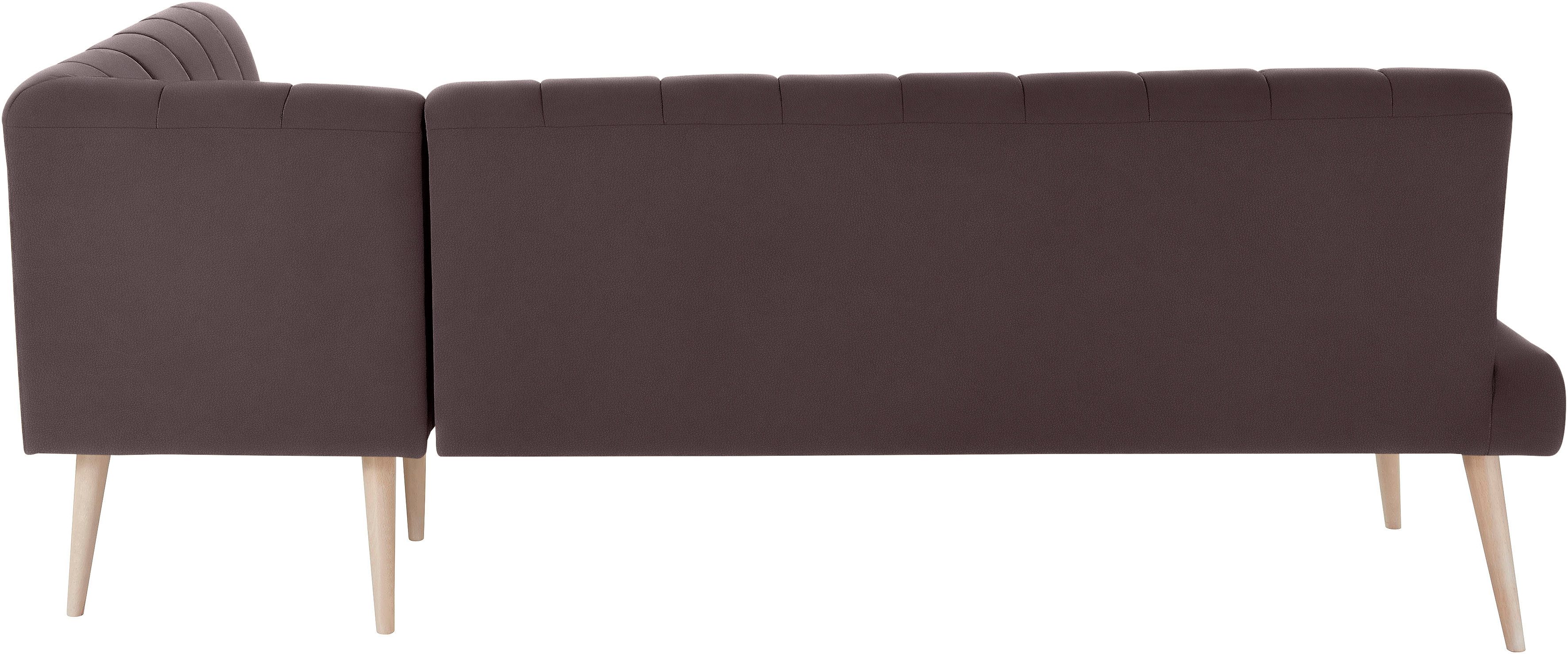 exxpo - sofa fashion Hoekbank Costa, moderne rugstikking, comfortabel en elegant, hoge houten voet