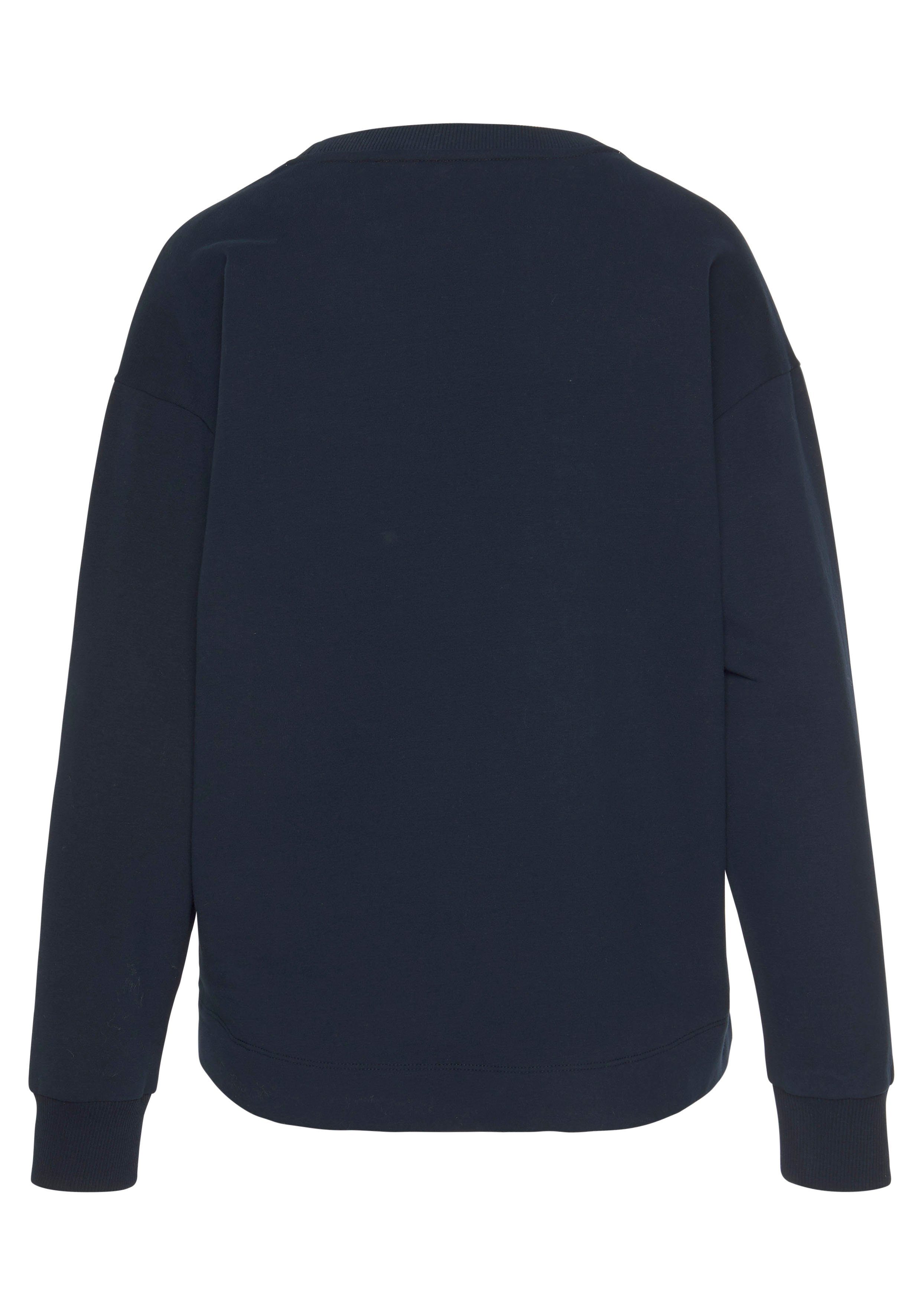 Elbsand Sweatshirt Sontje met flockprint aan de voorkant, sportief-casual