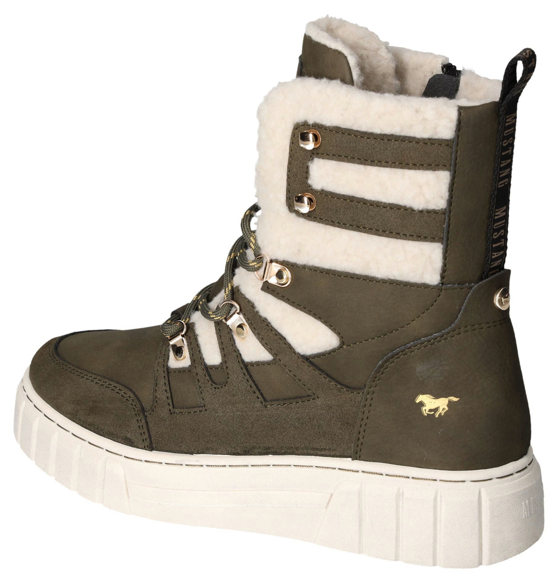 Mustang Shoes Winterlaarzen veterschoenen plateauboots snowboots met aanhaallus