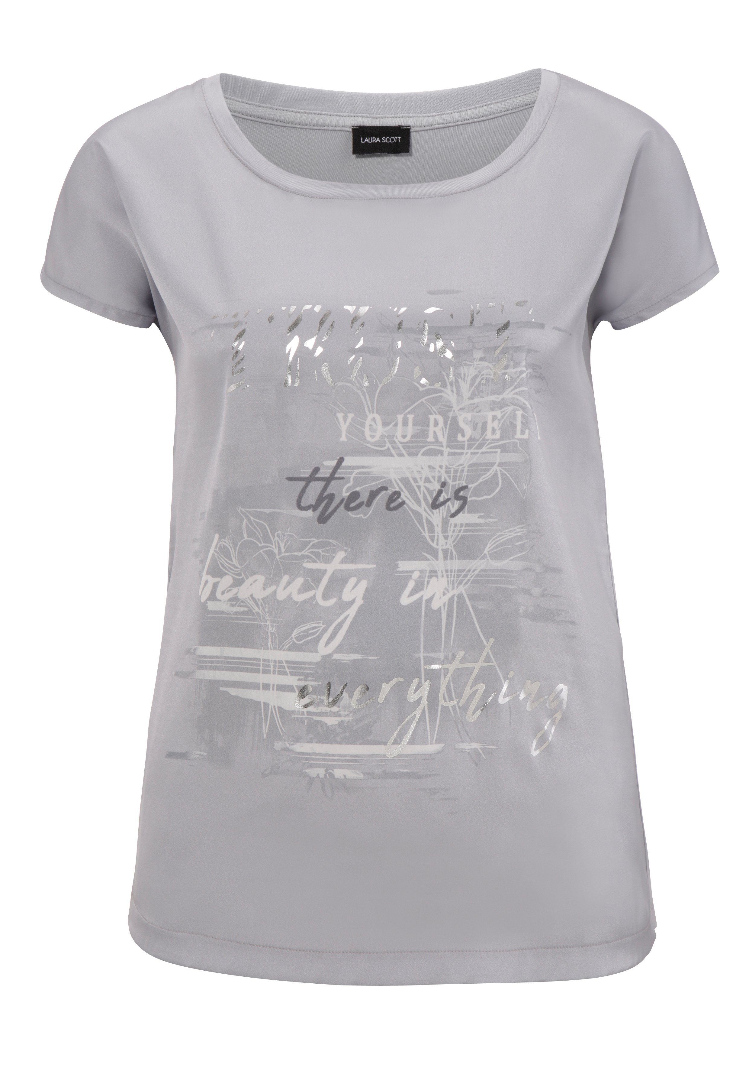 Laura Scott Shirtblouse van satijn met stijlvolle print