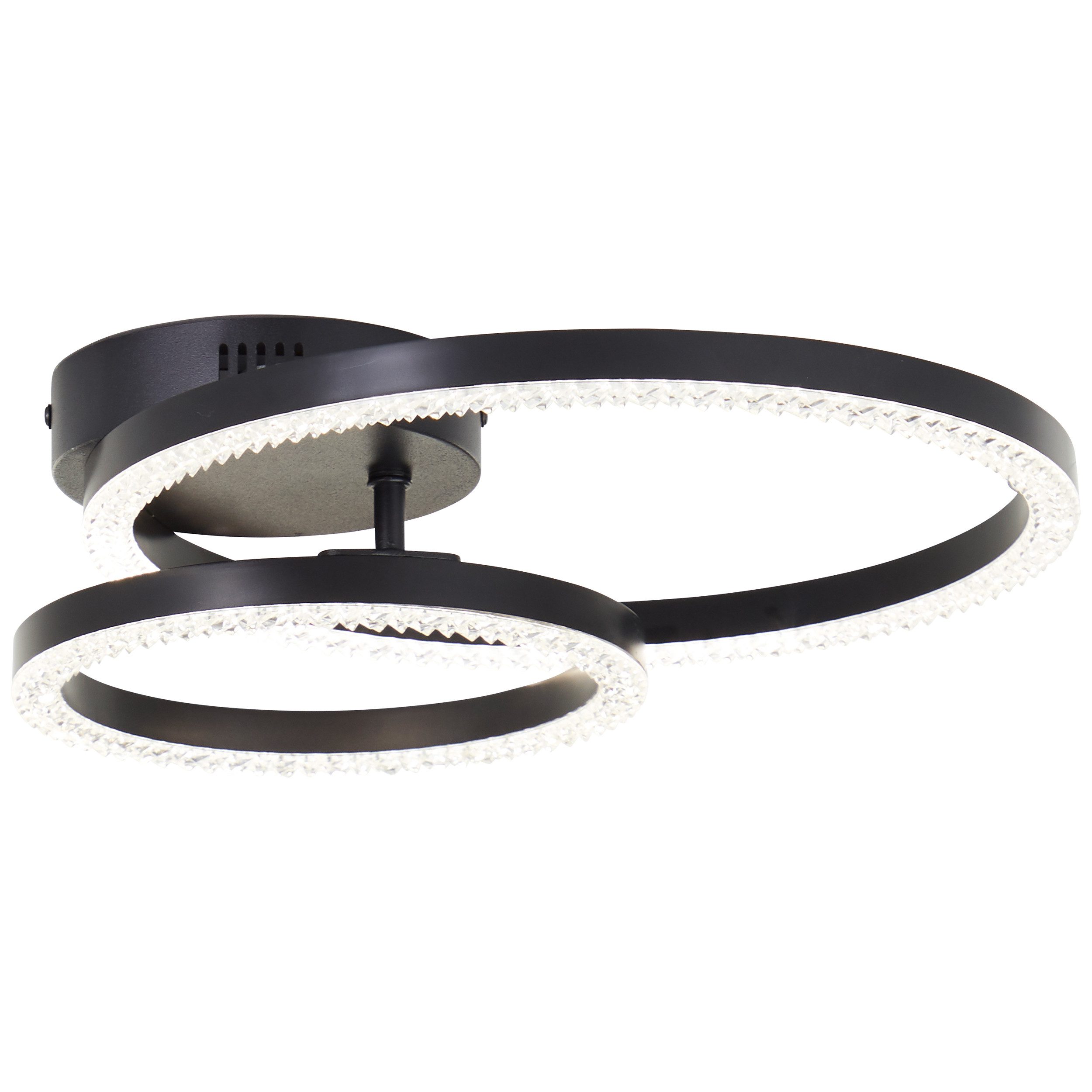 Brilliant Leuchten Led-plafondlamp AURELIA 40 x 30 cm, 2500 lm, 4000 k, draaibaar, kristaloptiek, zwart