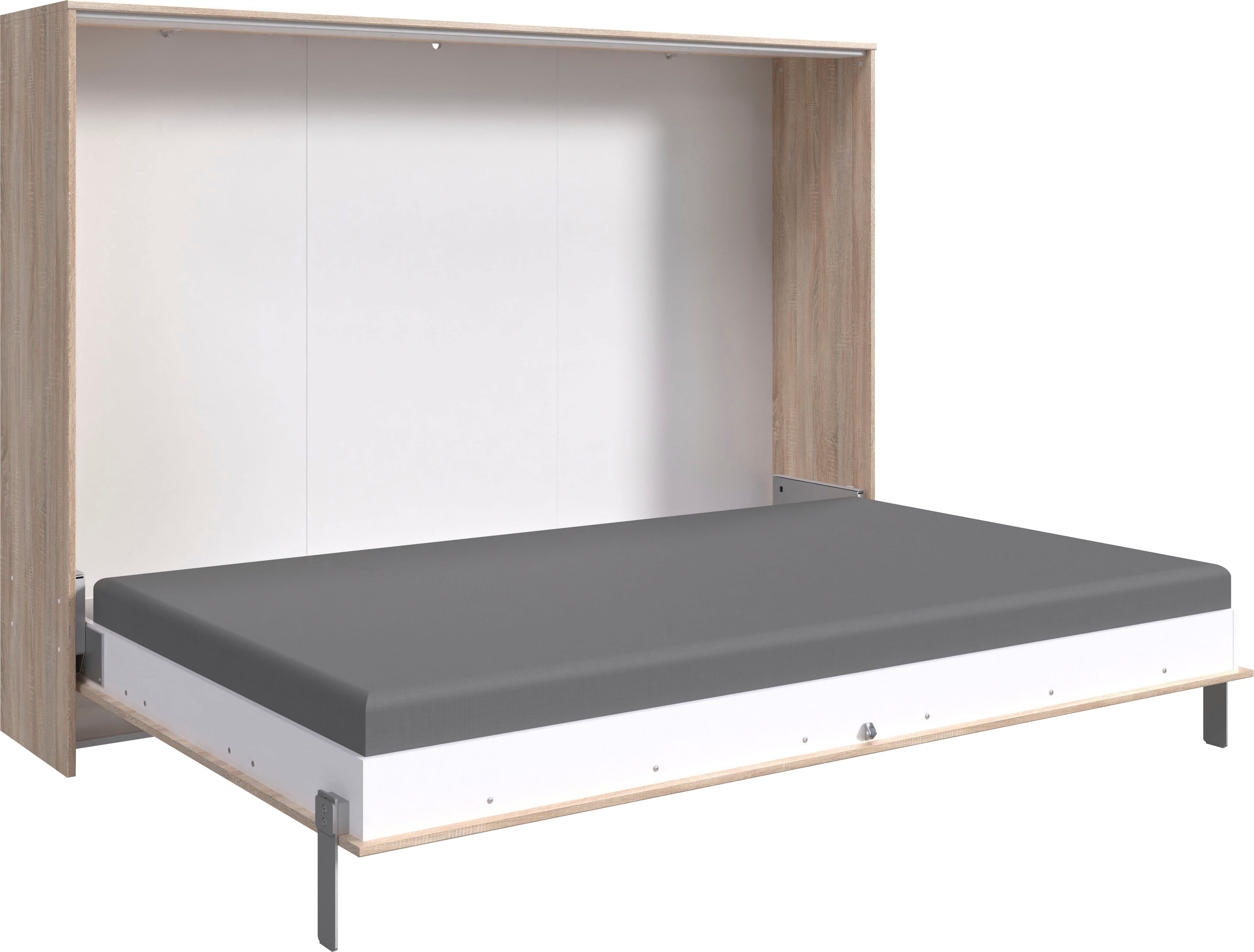 Wimex Verticaal opklapbed Juist kastklapbed logeerbed horizontaal opklapbaar, 3 ligplaatsen, met lattenbodem, made in germany
