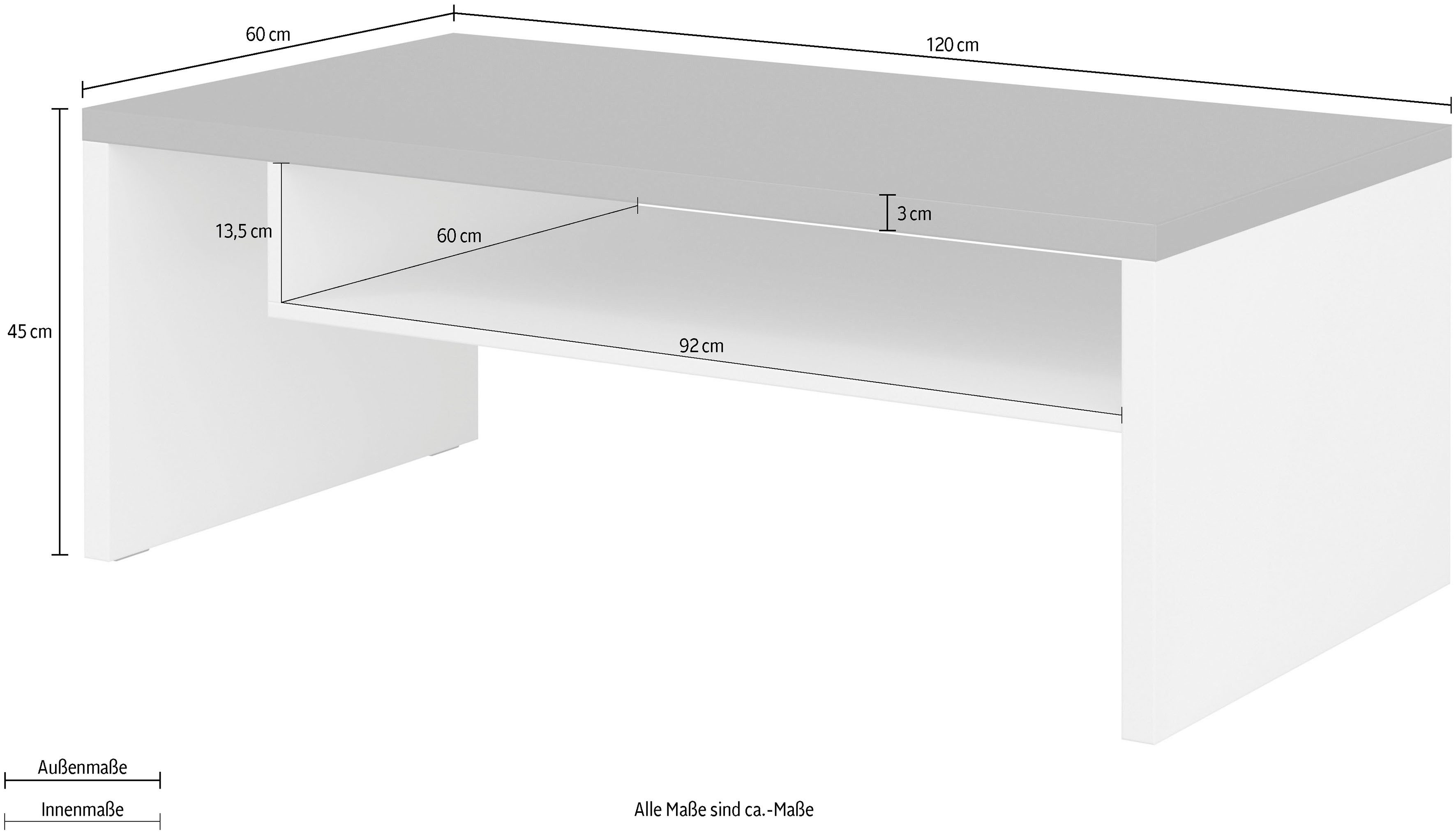 INOSIGN Salontafel Cross, Breedte 120 cm, moderne salontafel voor woonkamer