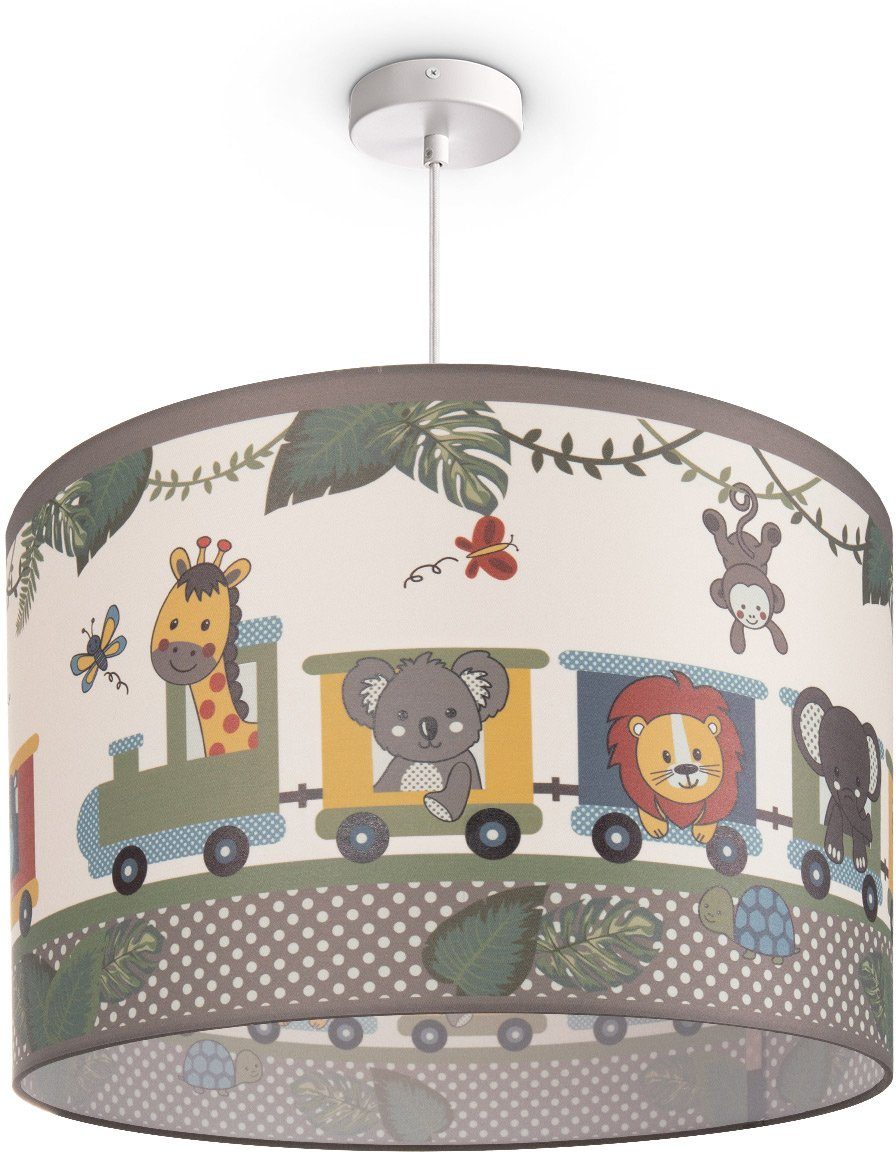 Paco Home Hanglamp Diamond 635 Kinderlamp plafondlamp LED kinderkamer lamp trek dieren, E27