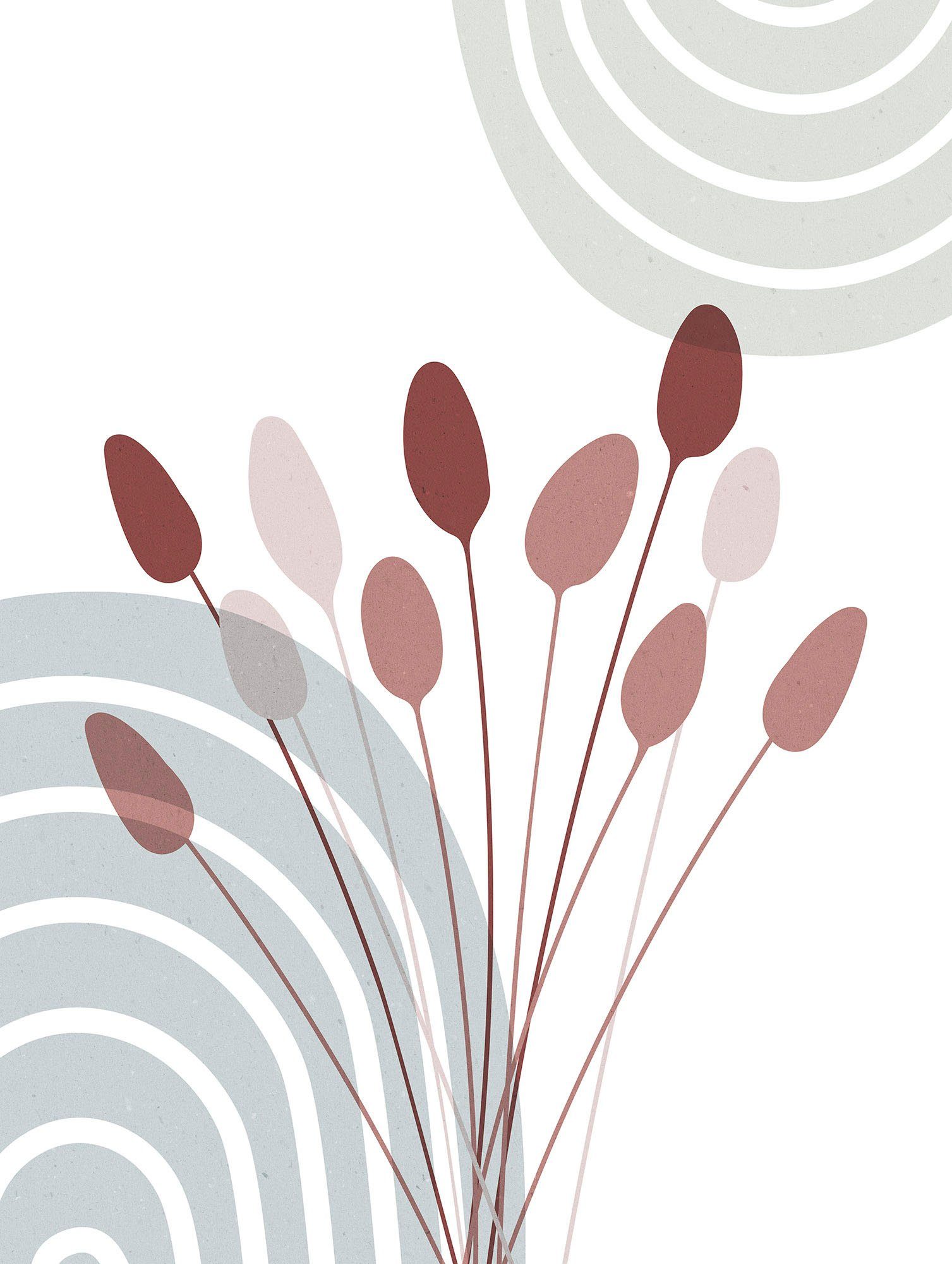 Komar Wanddecoratie Bohemian Cattail Wanddecoratie - zonder lijst (1 stuk) schilderijen maat 30 cm x 40 cm multicolor
