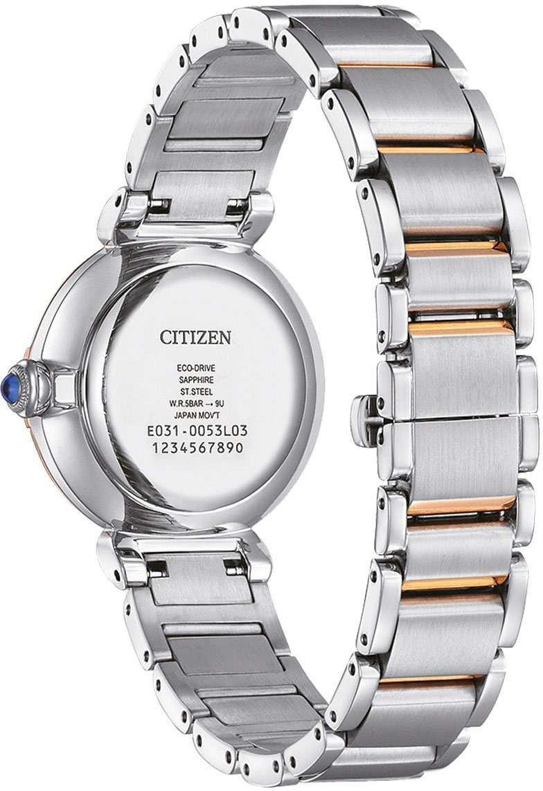 Citizen Solarhorloge EM1074-15D Polshorloge, dameshorloge, roestvrijstalen armband, saffierglas