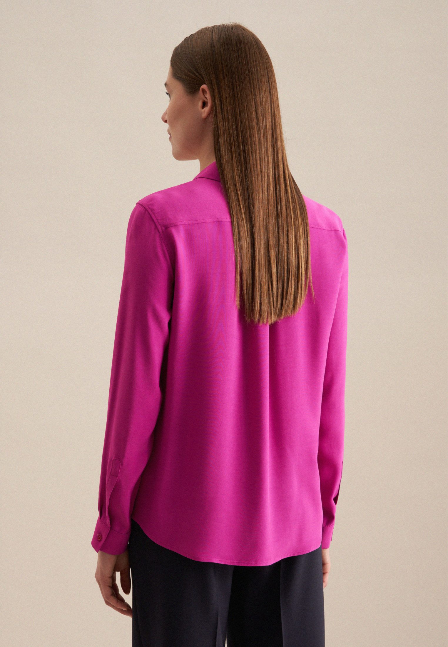 seidensticker Overhemdblouse Lange mouwen kraag uni