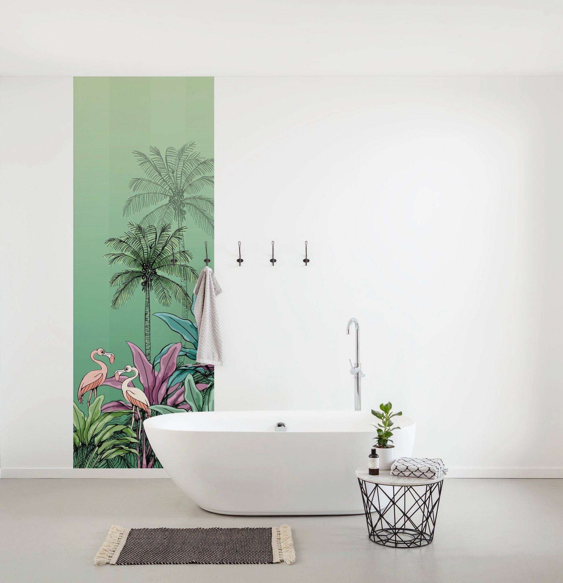 Komar Vliesbehang Digitale print vlies - Jungle Flamingo - Afmeting 100 x 280 cm (set)