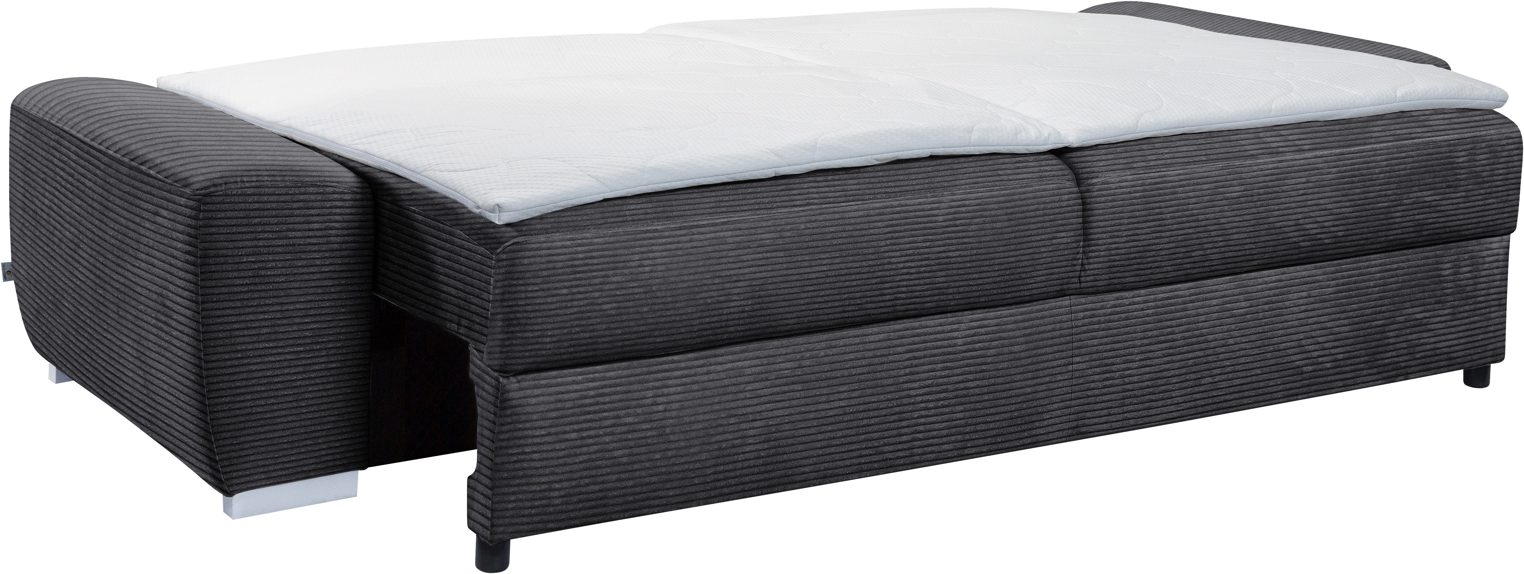 exxpo - sofa fashion 3-zitsbank SOLSBURY, comfortabel en gezellig, bank, slaapbank incl. pocketvering-bekleding, bedfunctie en opbergruimte, in cord