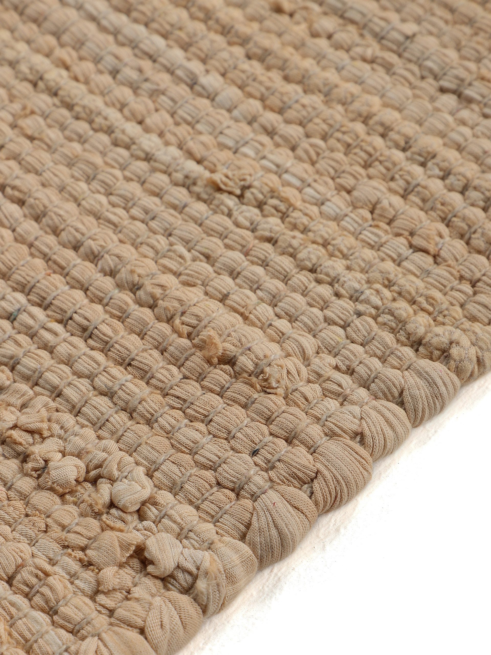 carpetfine Vloerkleed Kelim Chindi uni Tweezijdig te gebruiken kleed, puur katoen, met de hand geweven, unikleuren, met franje