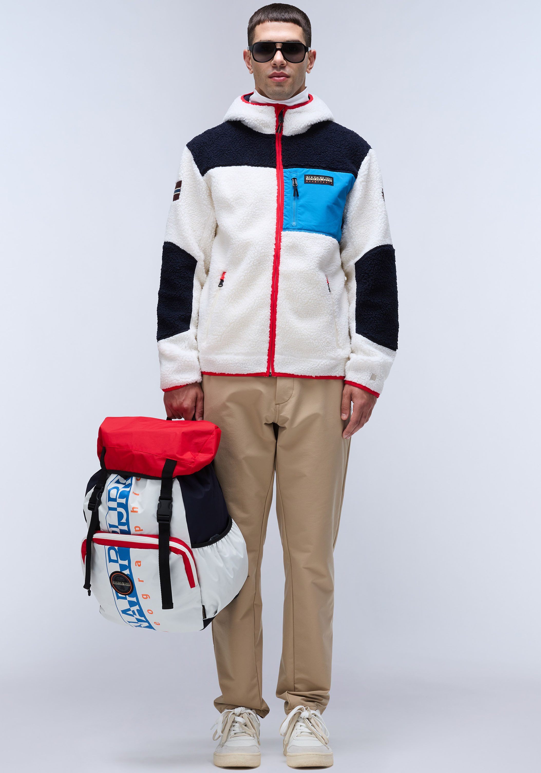 Napapijri Pluchen jack YUPIK met contrastkleurige details