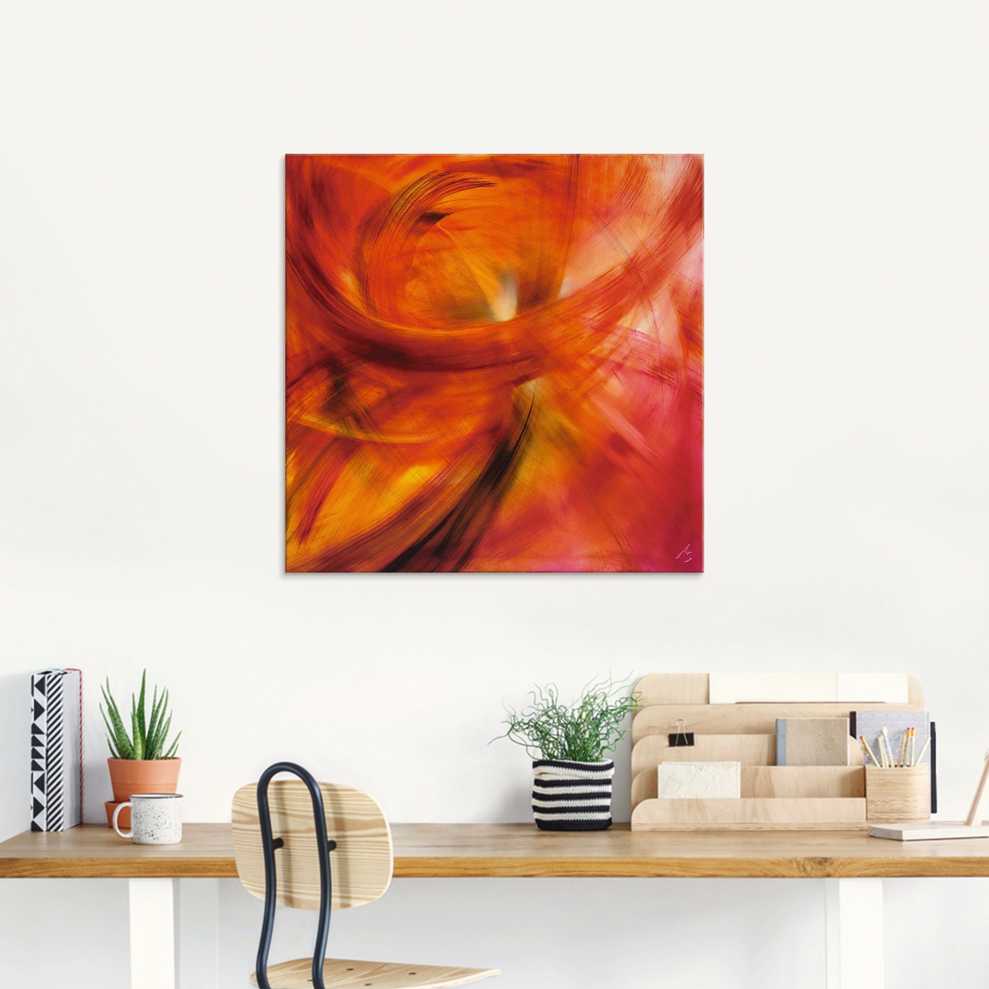 Artland Print op glas Rode dans van lichtjes