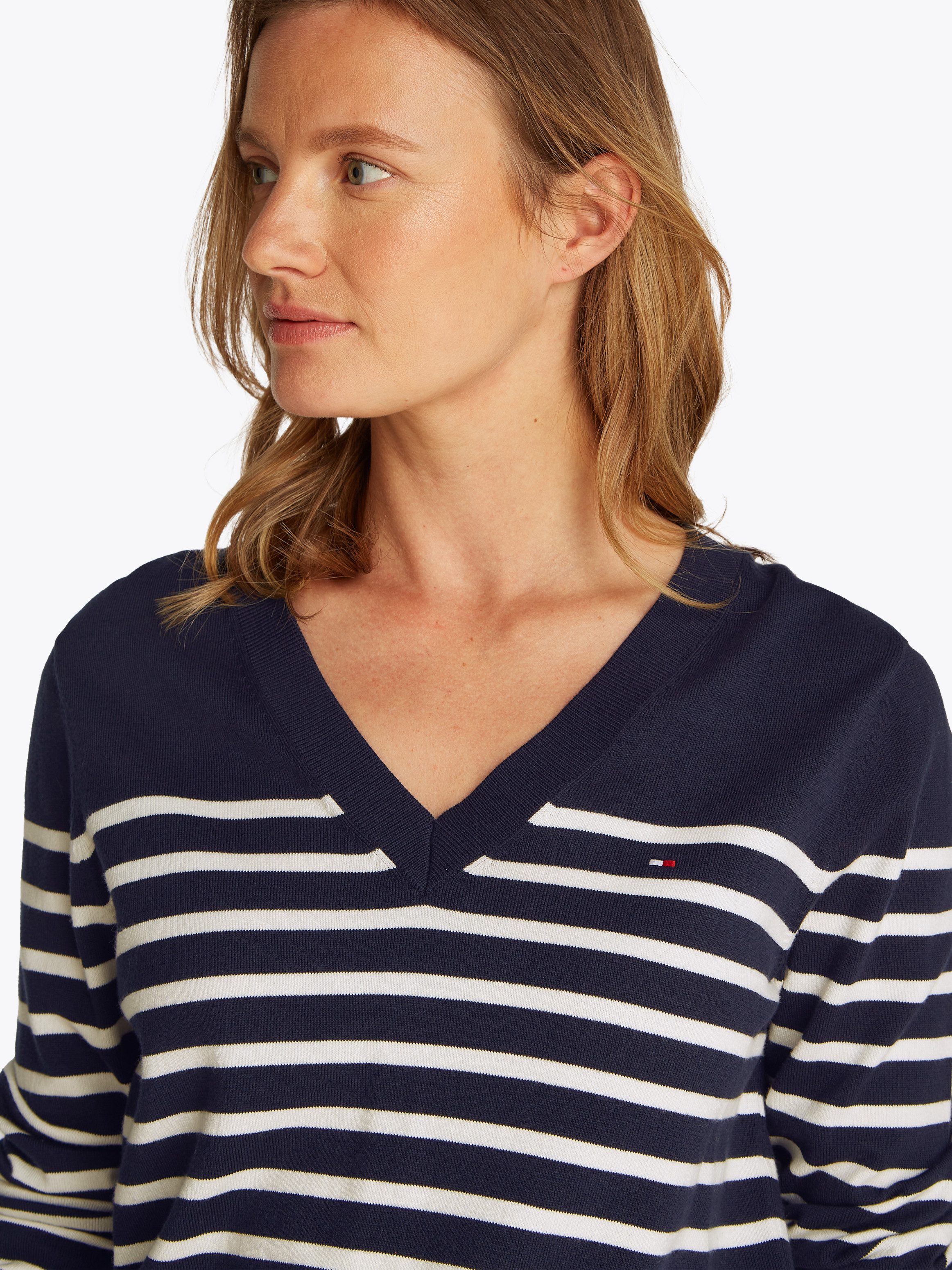 Tommy Hilfiger Trui met V-hals met logoborduursel