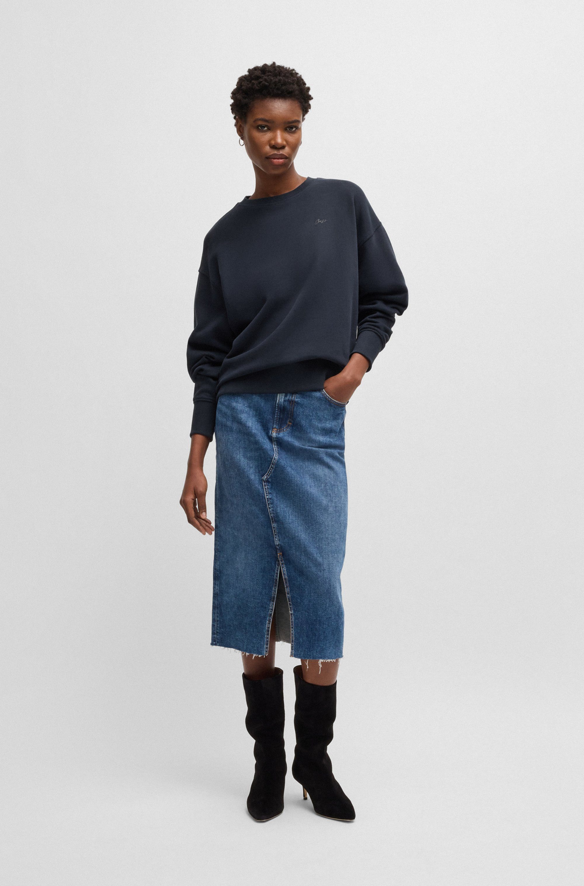 Boss Orange Sweatshirt oversized gesneden, boss logo