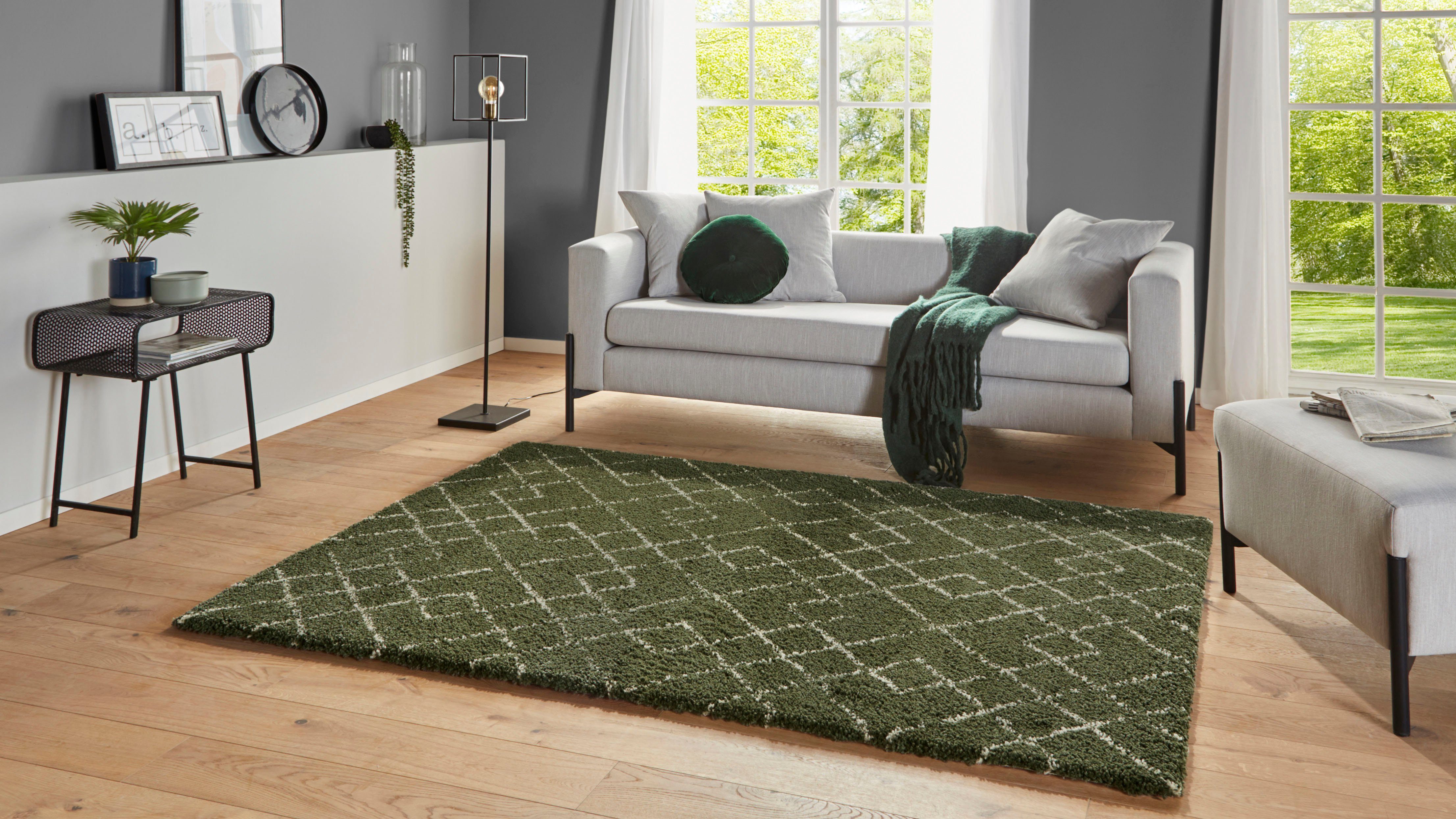 HANSE Home Hoogpolig vloerkleed ARCHER Geometrisch design, zacht door microvezel, robuust, gemakkelijk in onderhoud
