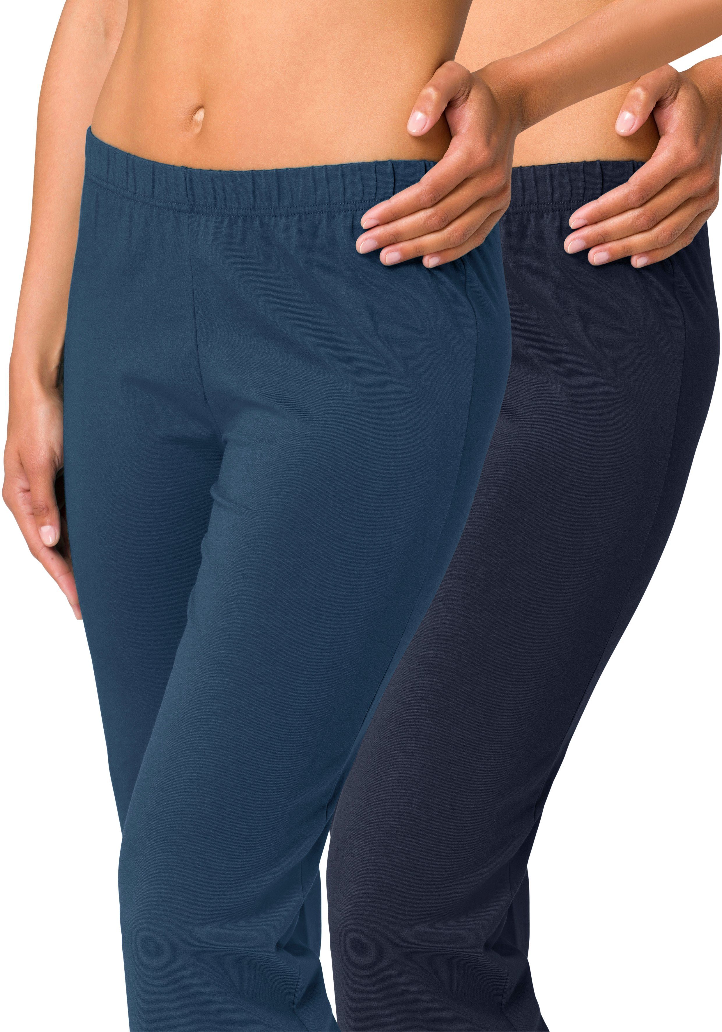 vivance active Jazzpants met licht uitlopende pijpen, loungewear (2-delig, Set van 2)