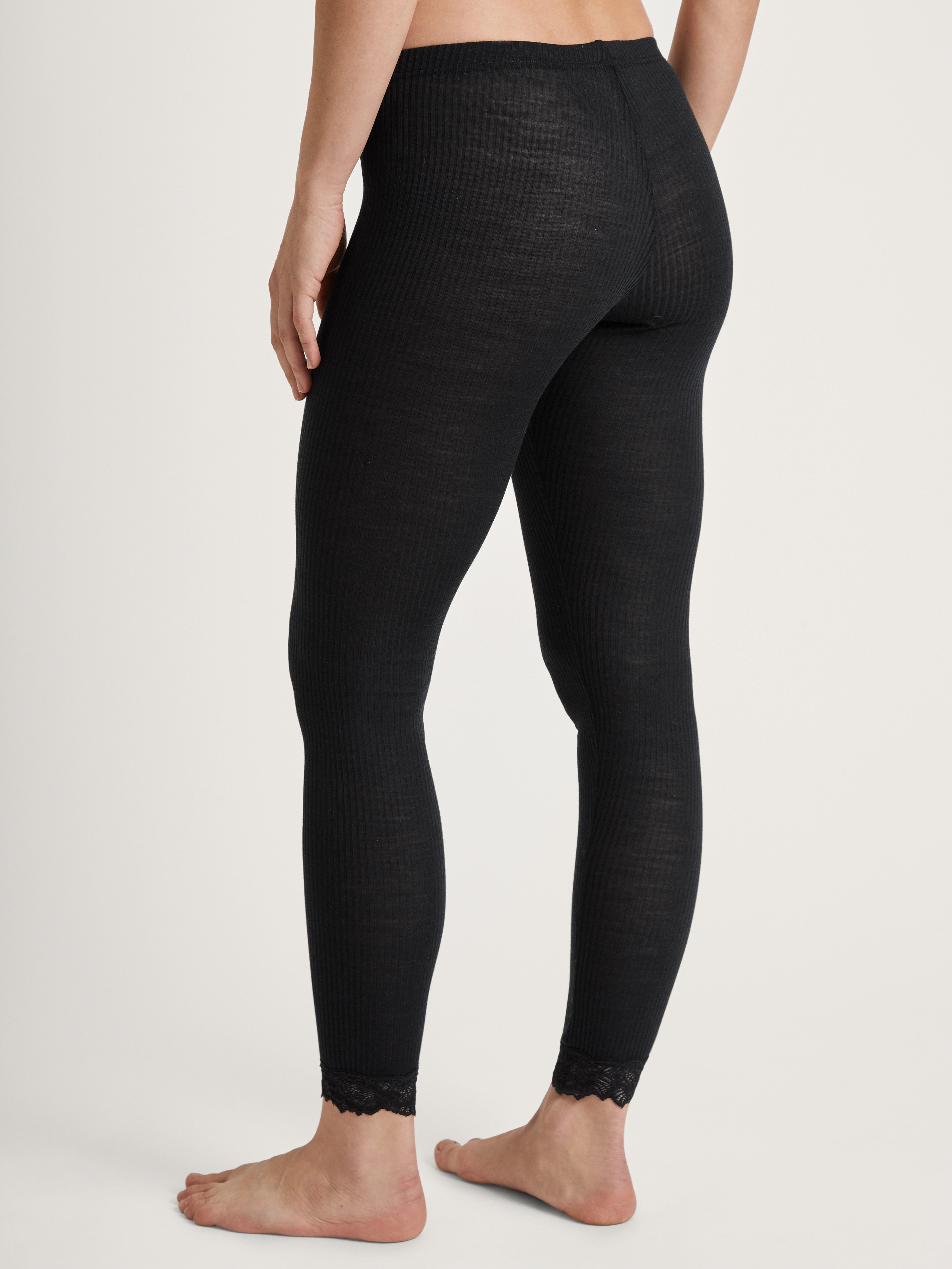 CALIDA Legging Silky Wool Joy met kanten zoom