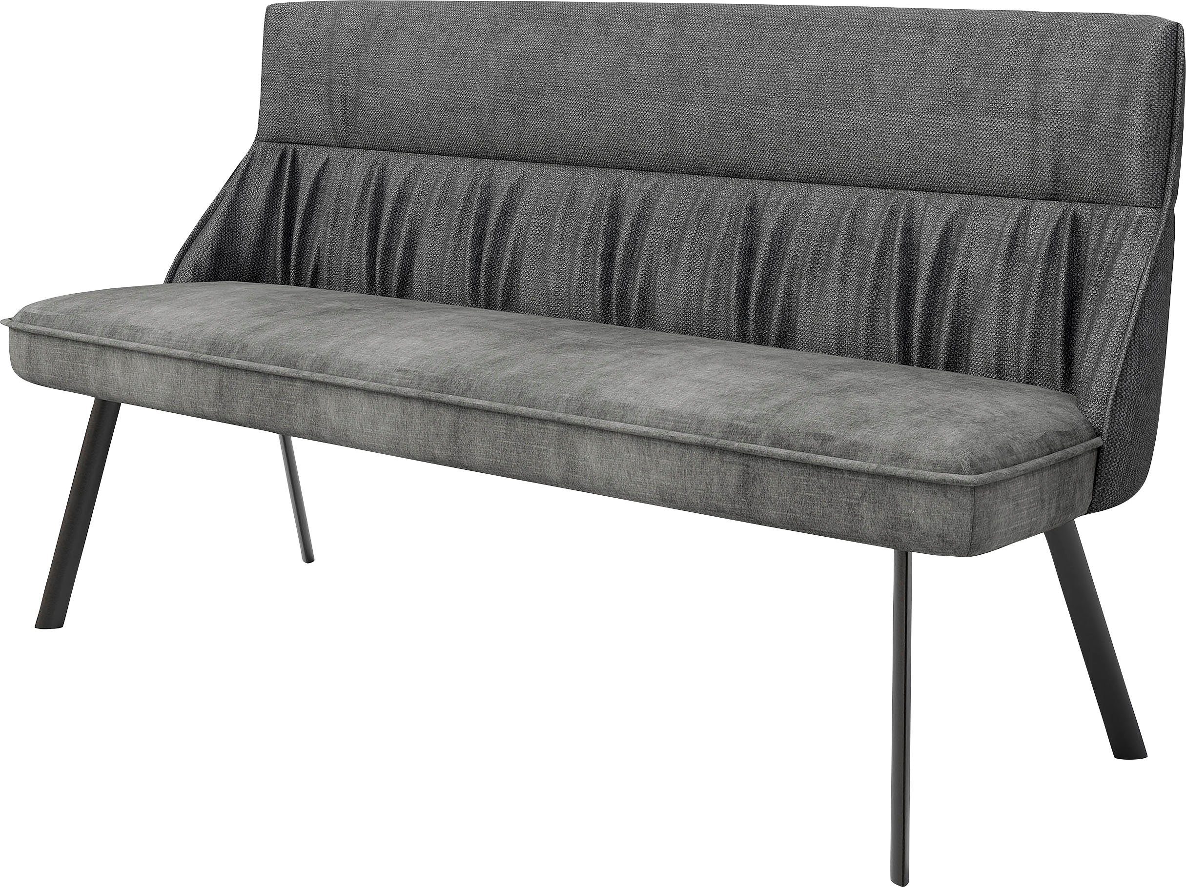 byLIVING Bank California 180 cm bank, weefstof en vintage fluweel met prettige nosag-vering (1 stuk)