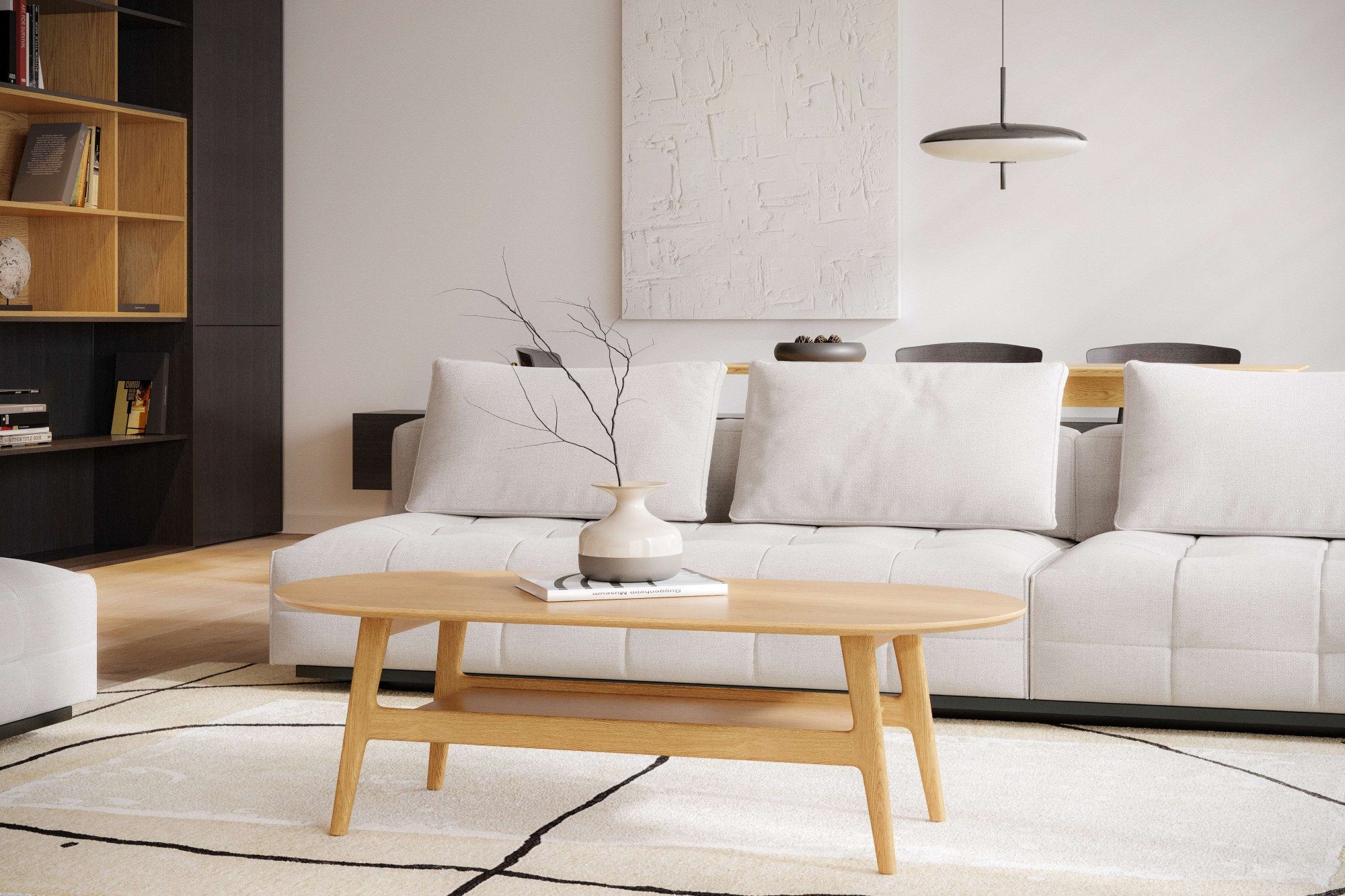 Woodman Salontafel Curved Scandi Design, breedte 130 cm