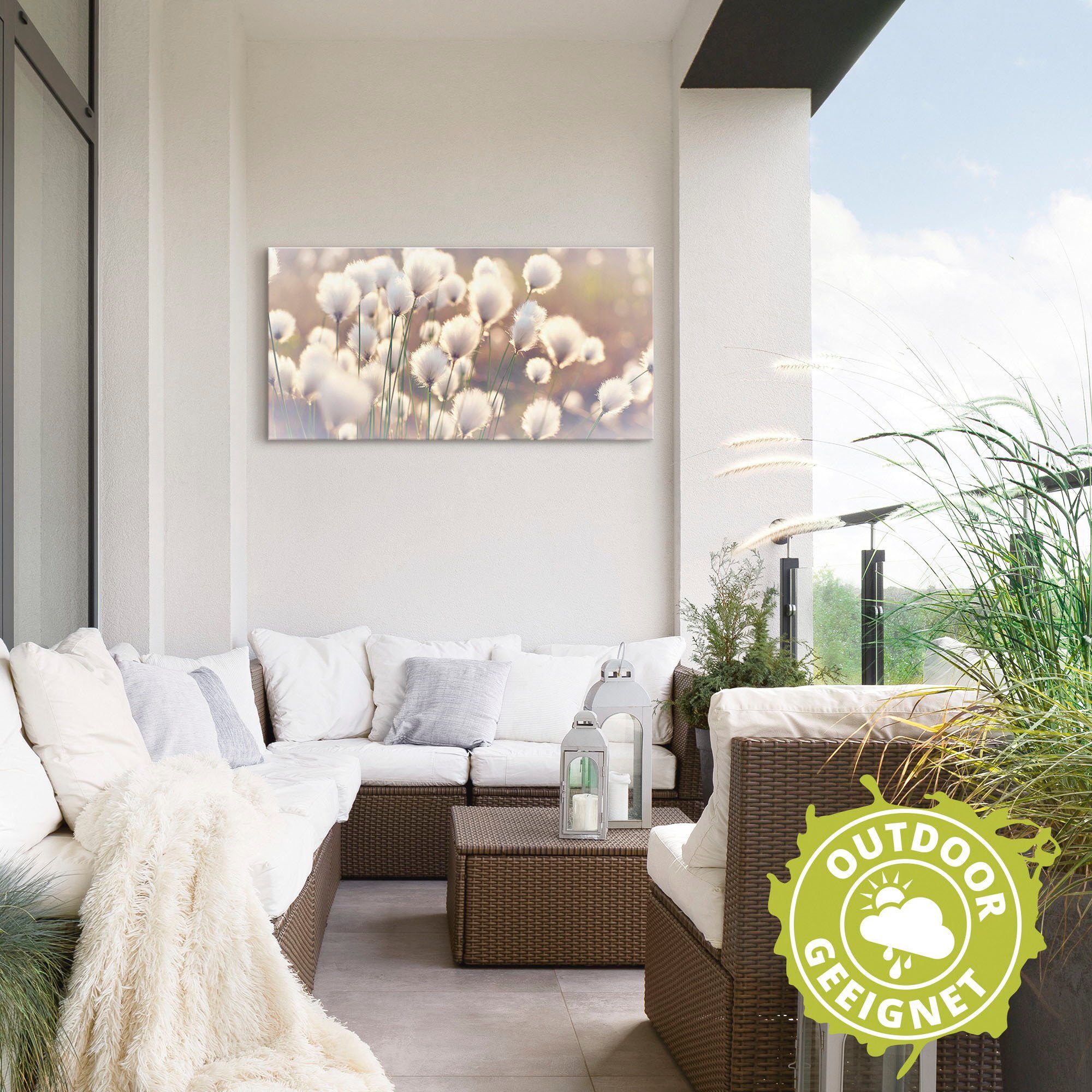 Artland Artprint Wolgrasmagie in het veen als artprint van aluminium, artprint voor buiten, artprint op linnen, poster, muursticker