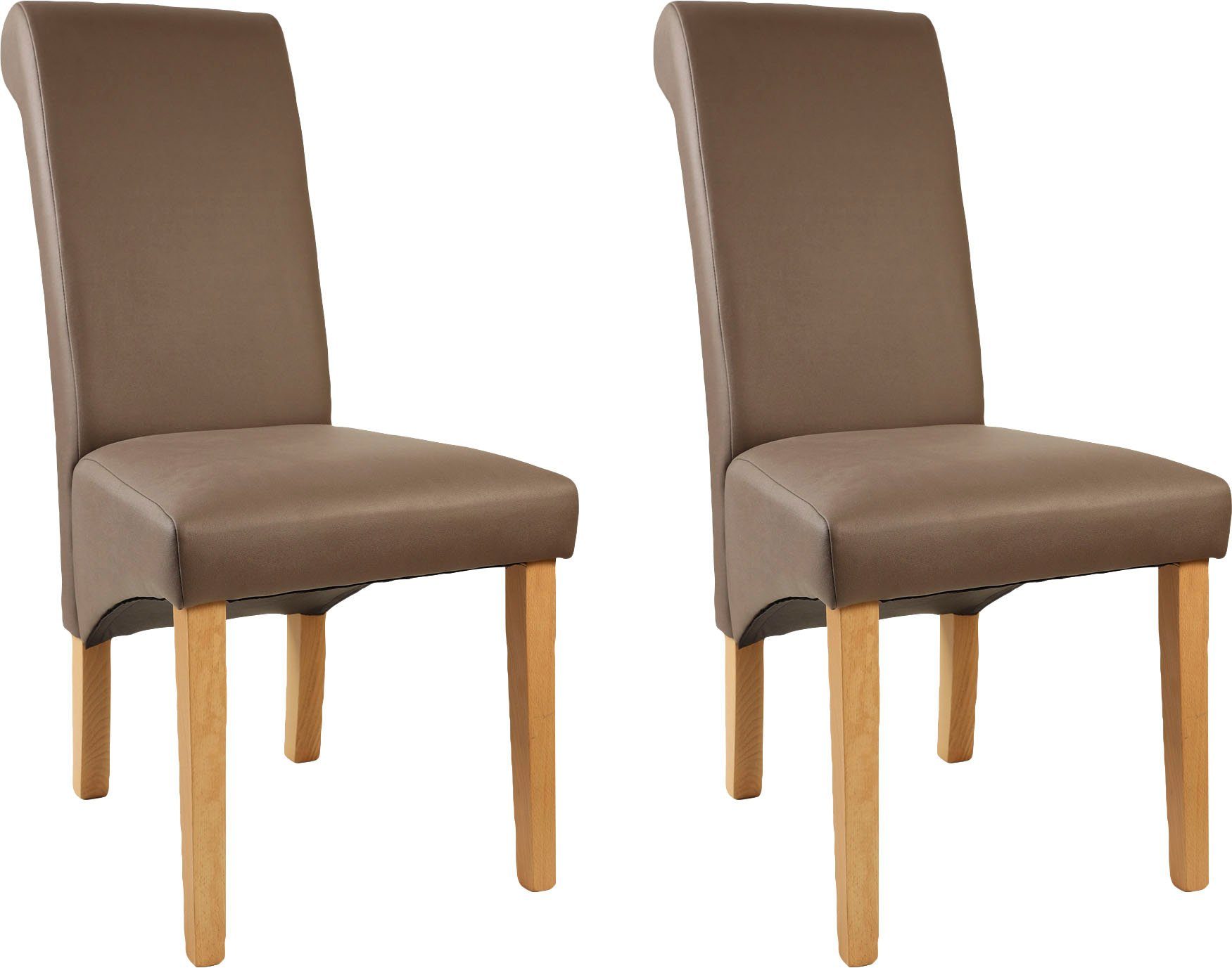 Home affaire Stoel met 4 poten Rito Frame naturel-beuken of wengé gelakt (set, 2 stuks)