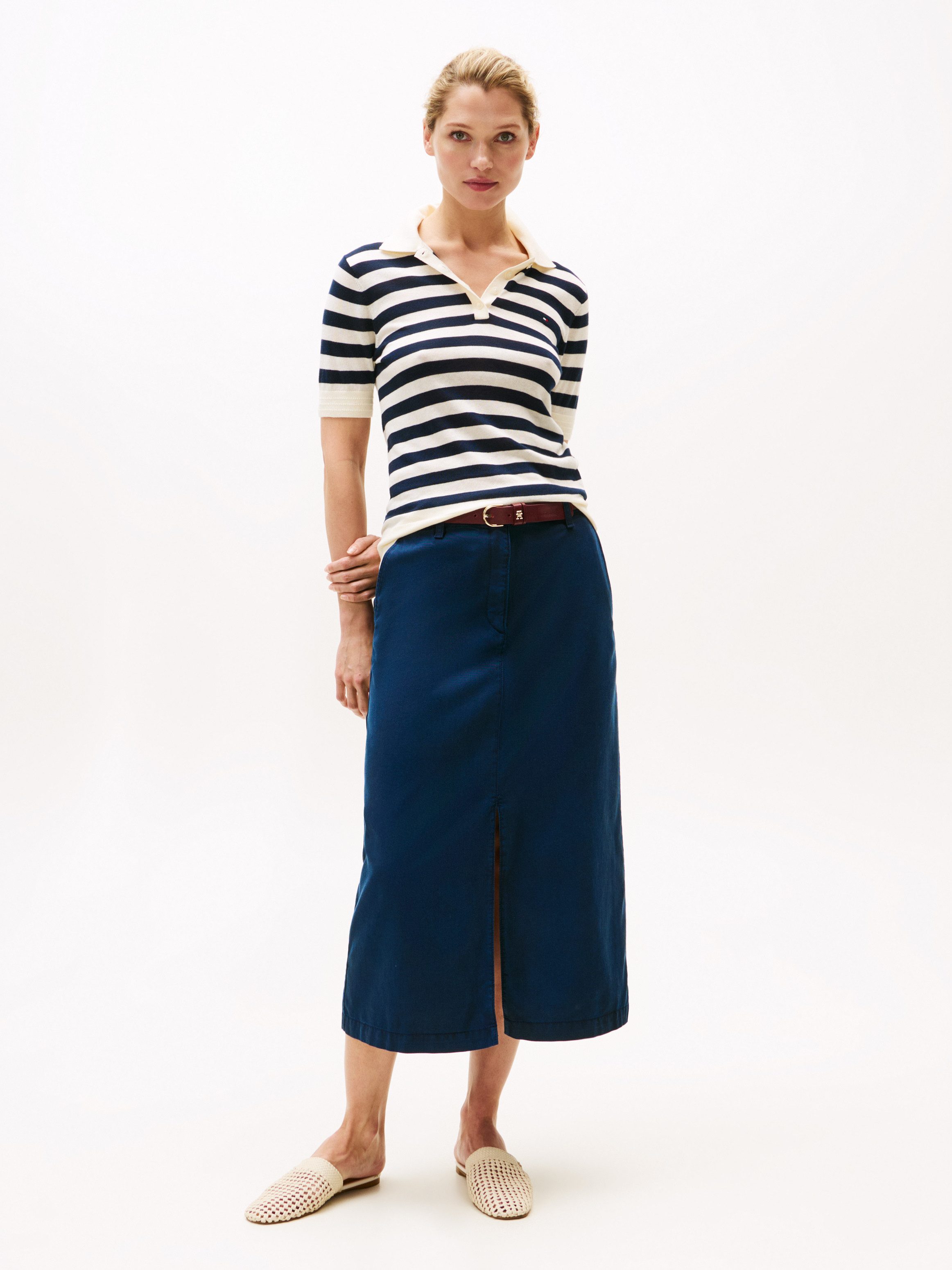 Tommy Hilfiger Geweven rok CO TENCEL MIDI SKIRT