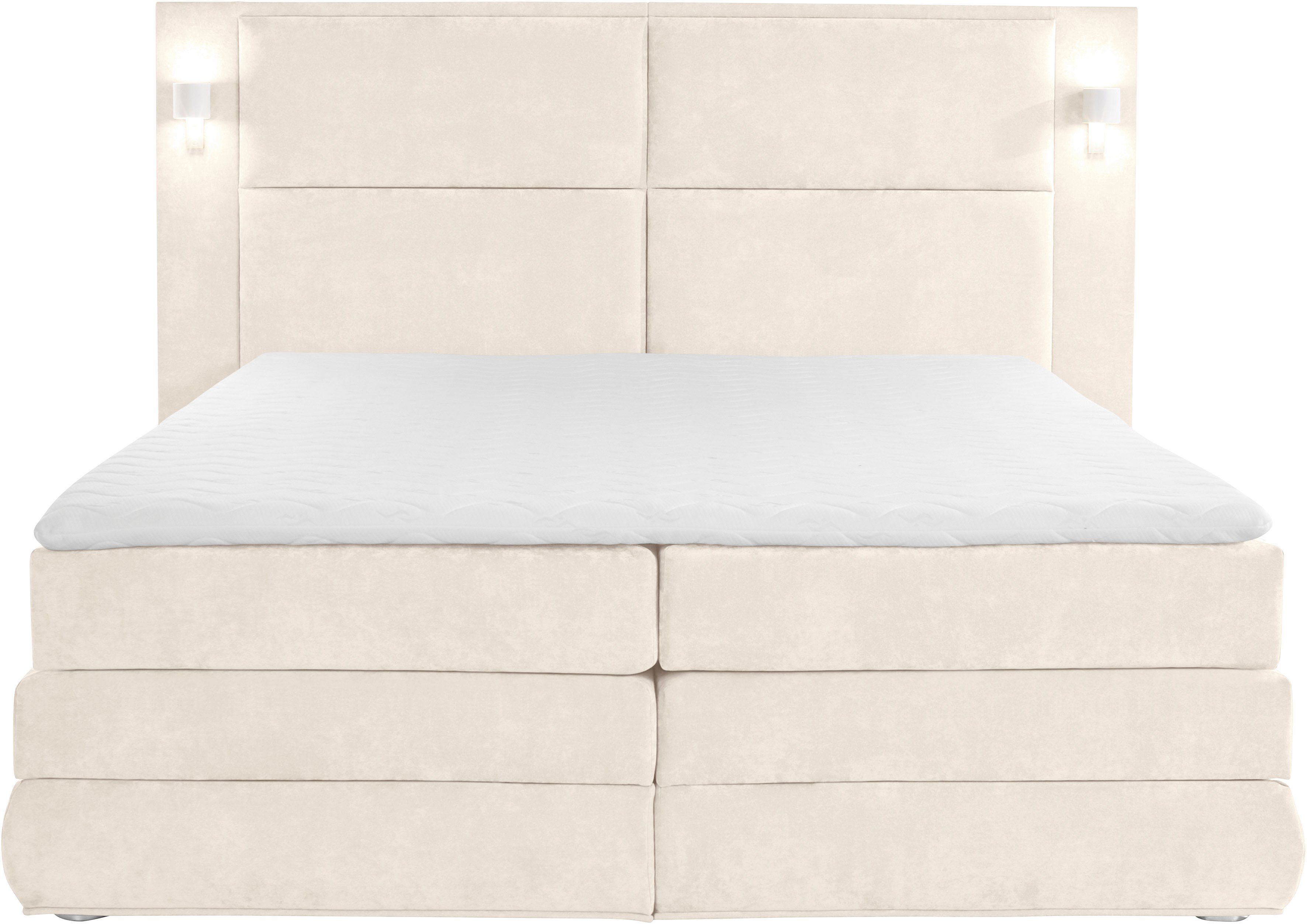 COLLECTION AB Boxspring Copenhagen inclusief bedkist, topmatras, naar keuze met ledverlichting