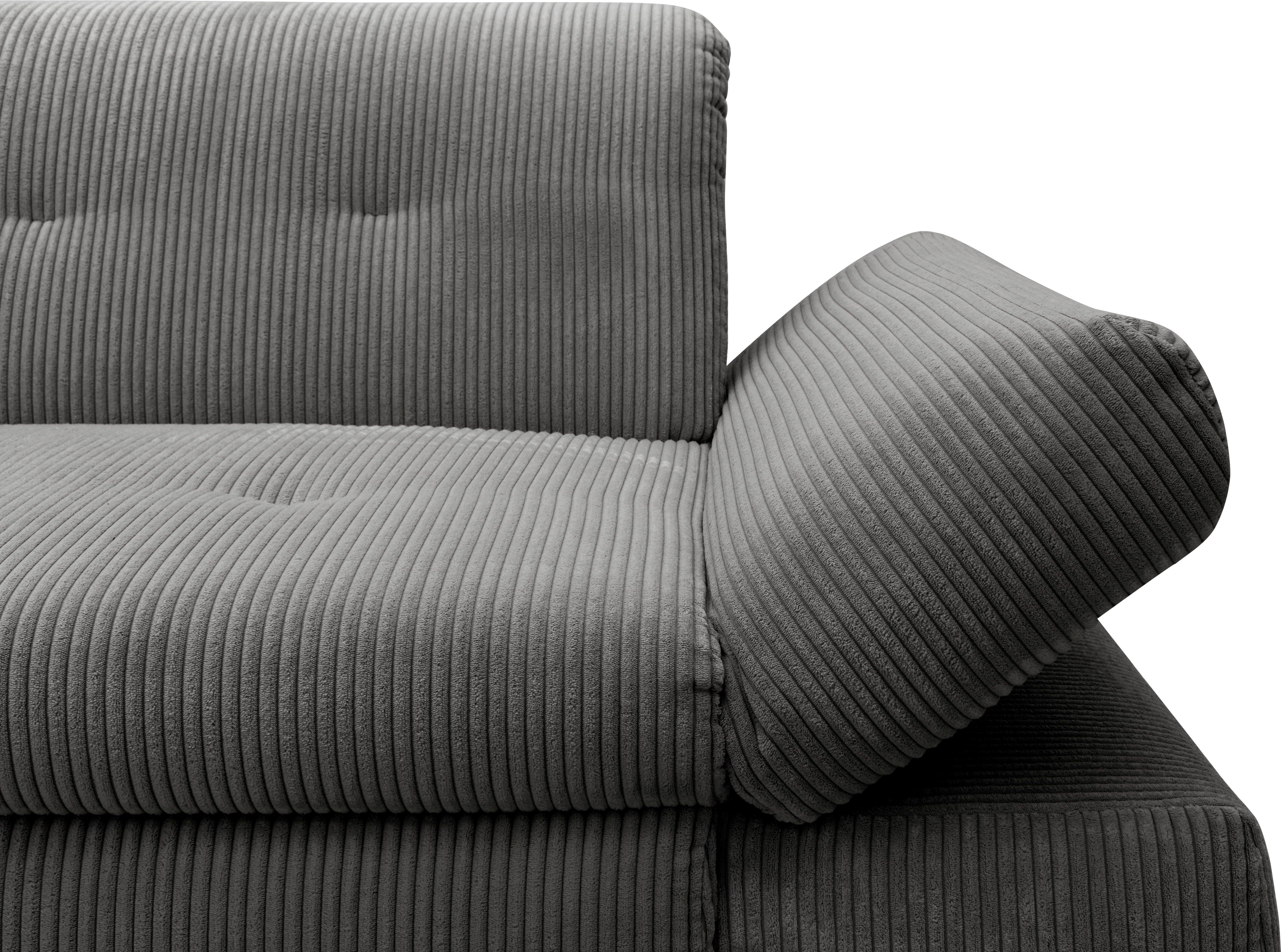DOMO collection Hoekbank Moric bxdxh 300x172x80 cm, ook in cord, L-model XXL-formaat, optioneel ook met slaapbank functie en verstelling armleuning,