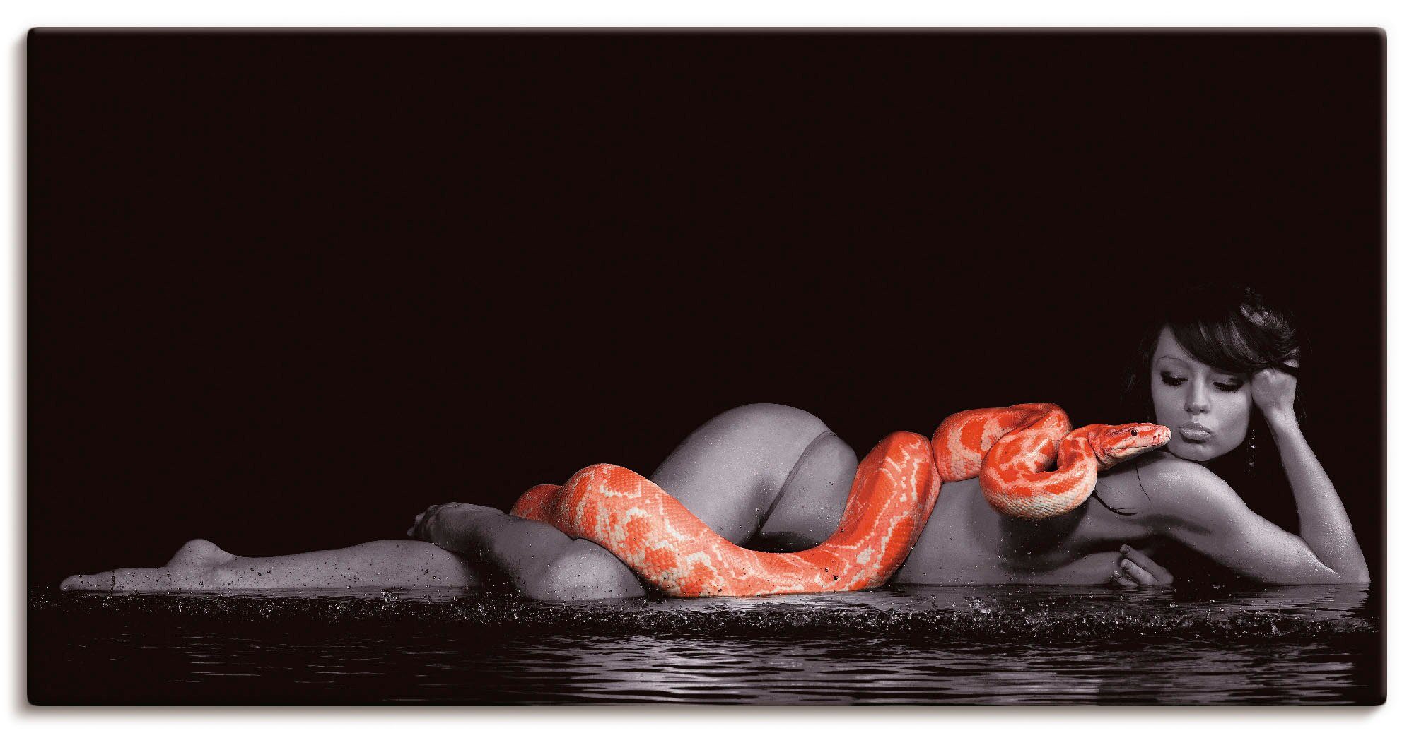 Artland artprint Frau in Wasser liegend mit Python