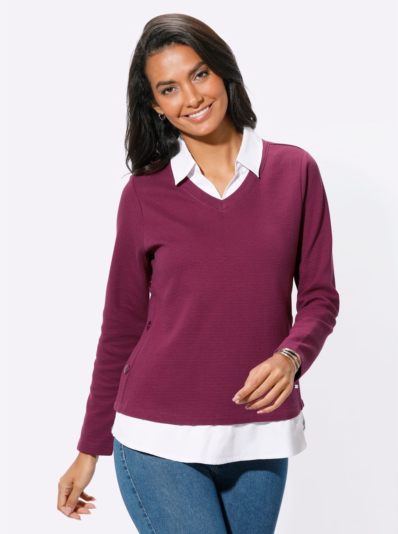 Casual Looks 2-in-1-shirt Shirt (1-delig)