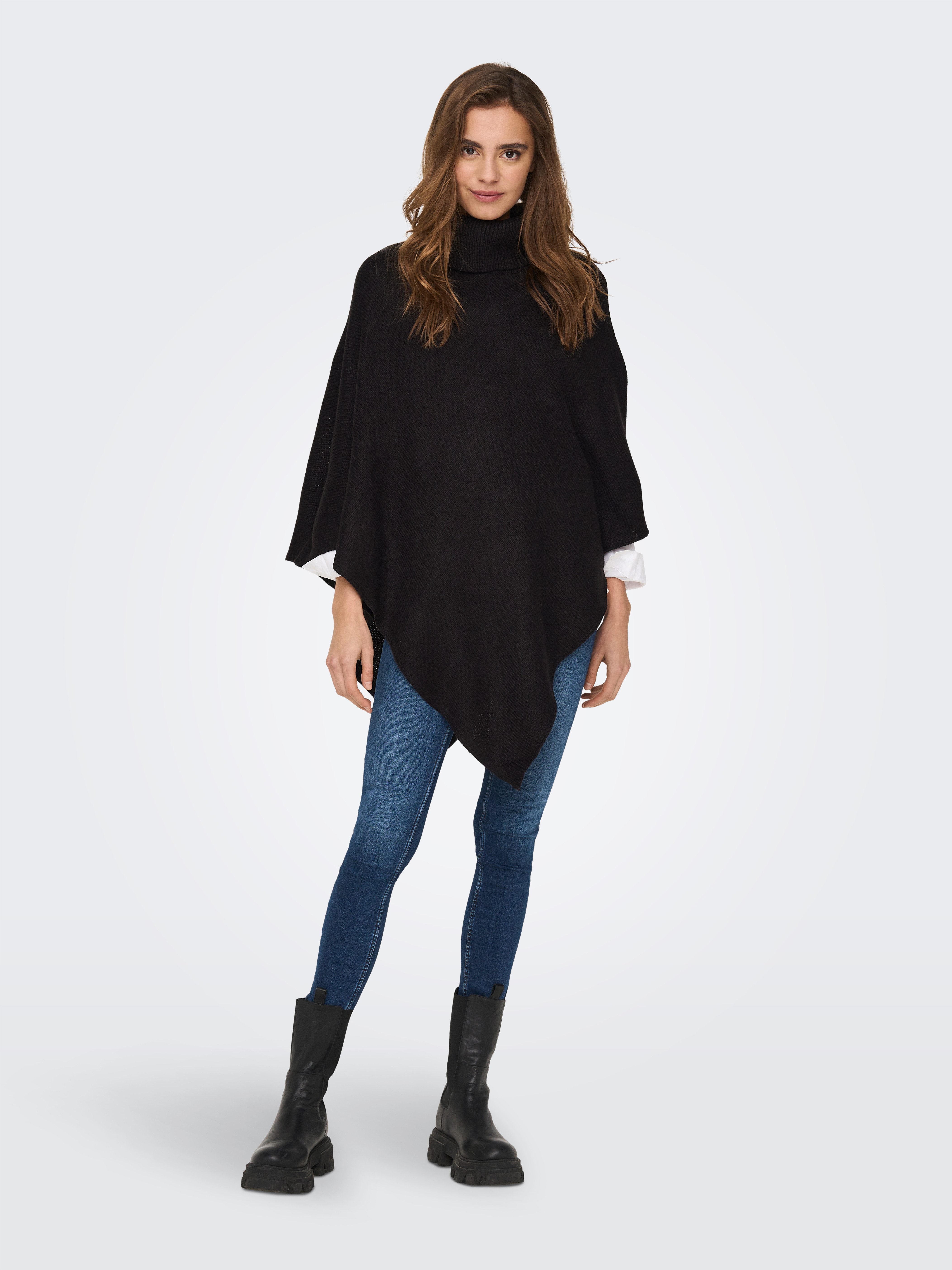 Only Gebreide poncho ONLNICOYA L/S PONCHO EX KNT