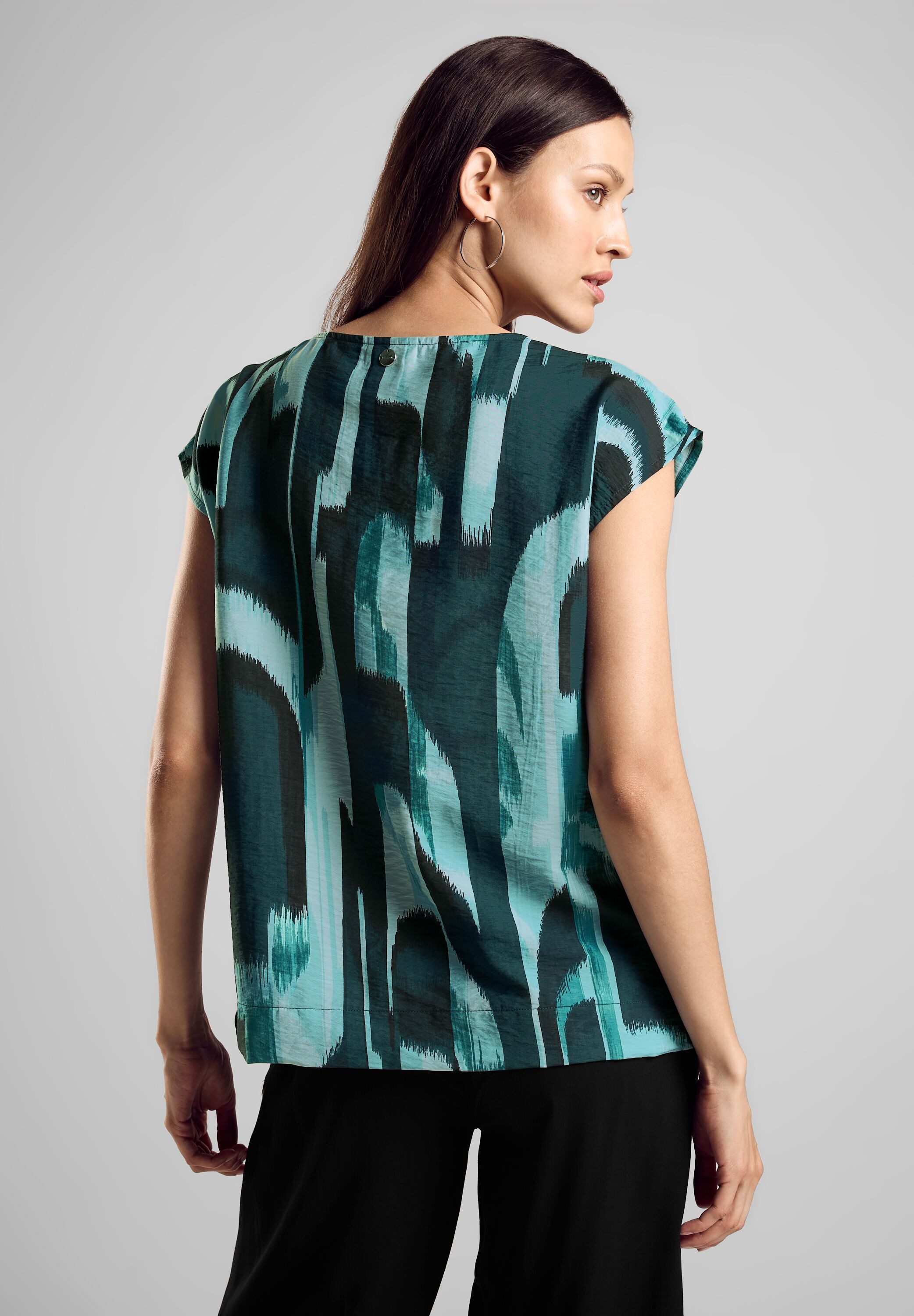 STREET ONE Blouse met korte mouwen met print all-over
