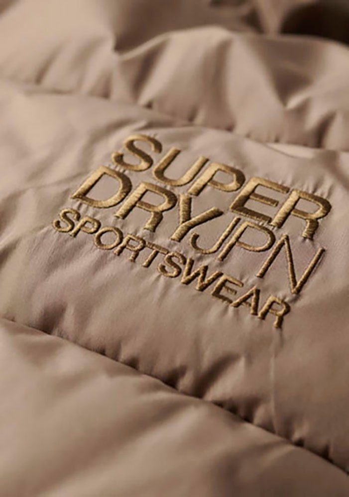 Superdry Gewatteerde jas HOODED SPORTS PUFFR JACKET met contrastkleurig borduursel