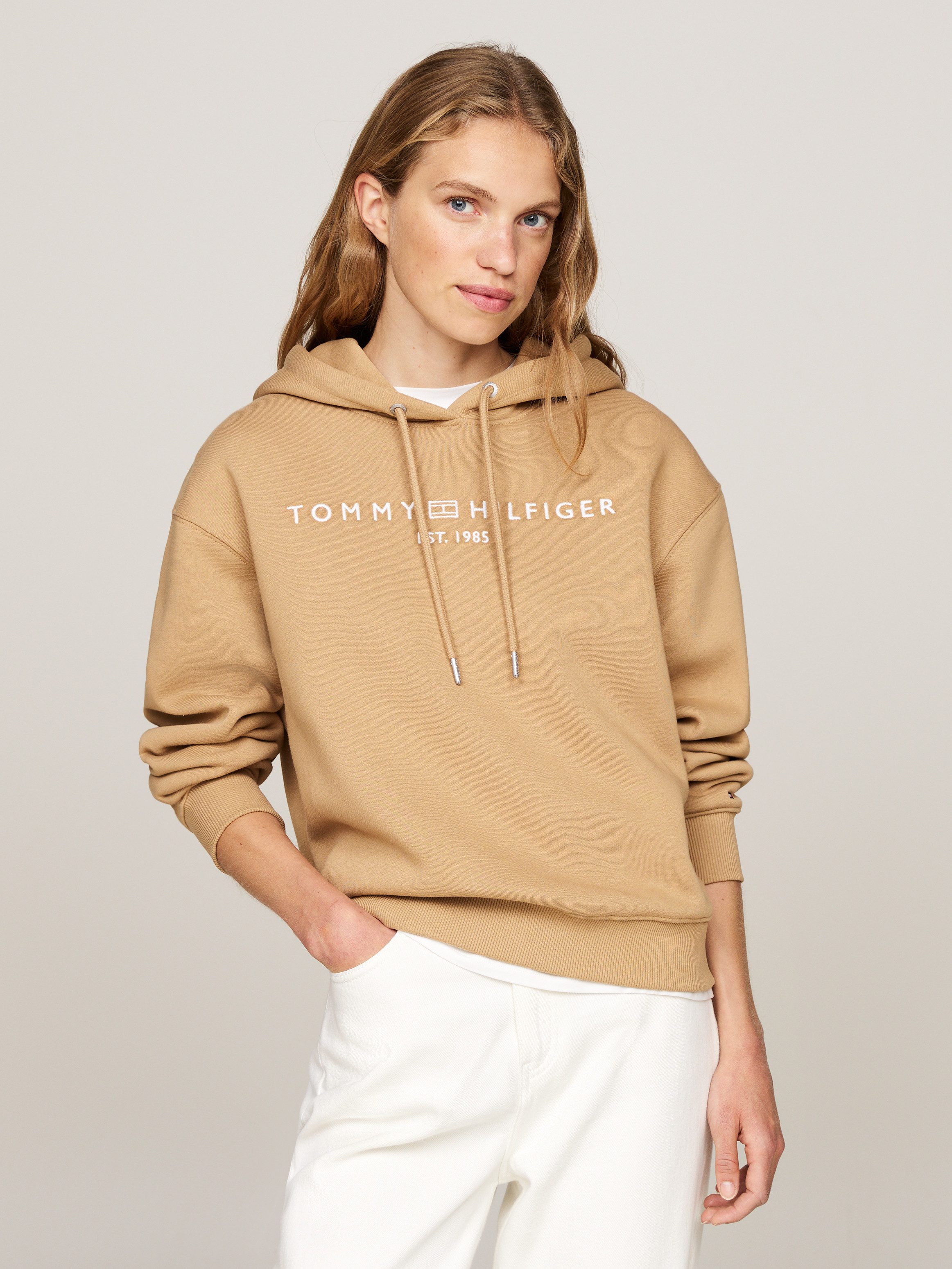 Tommy Hilfiger Hoodie MDRN REG CORP LOGO HOODIE met geborduurd logo-opschrift