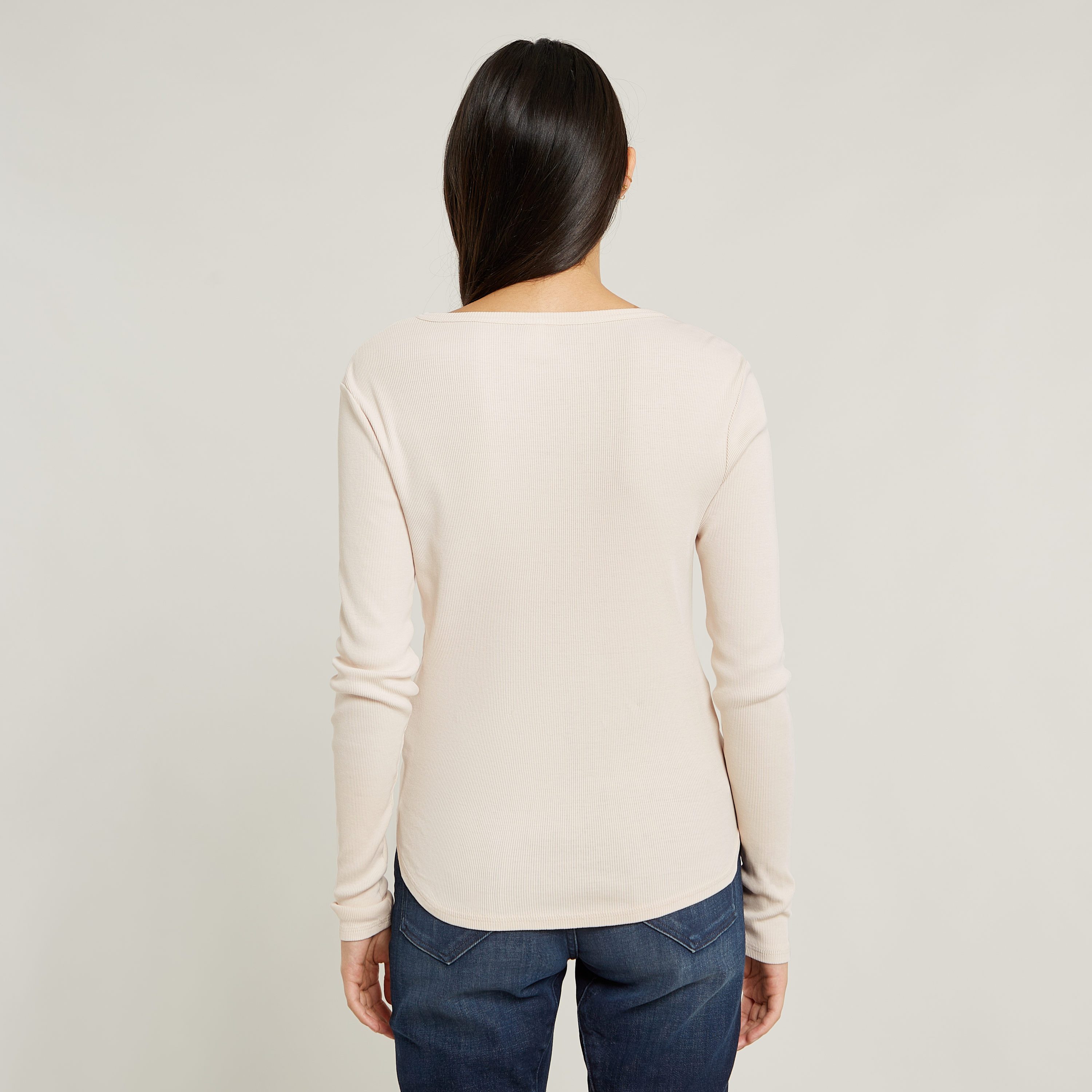 G-Star RAW Shirt met lange mouwen Deep v slim met knoopsluiting