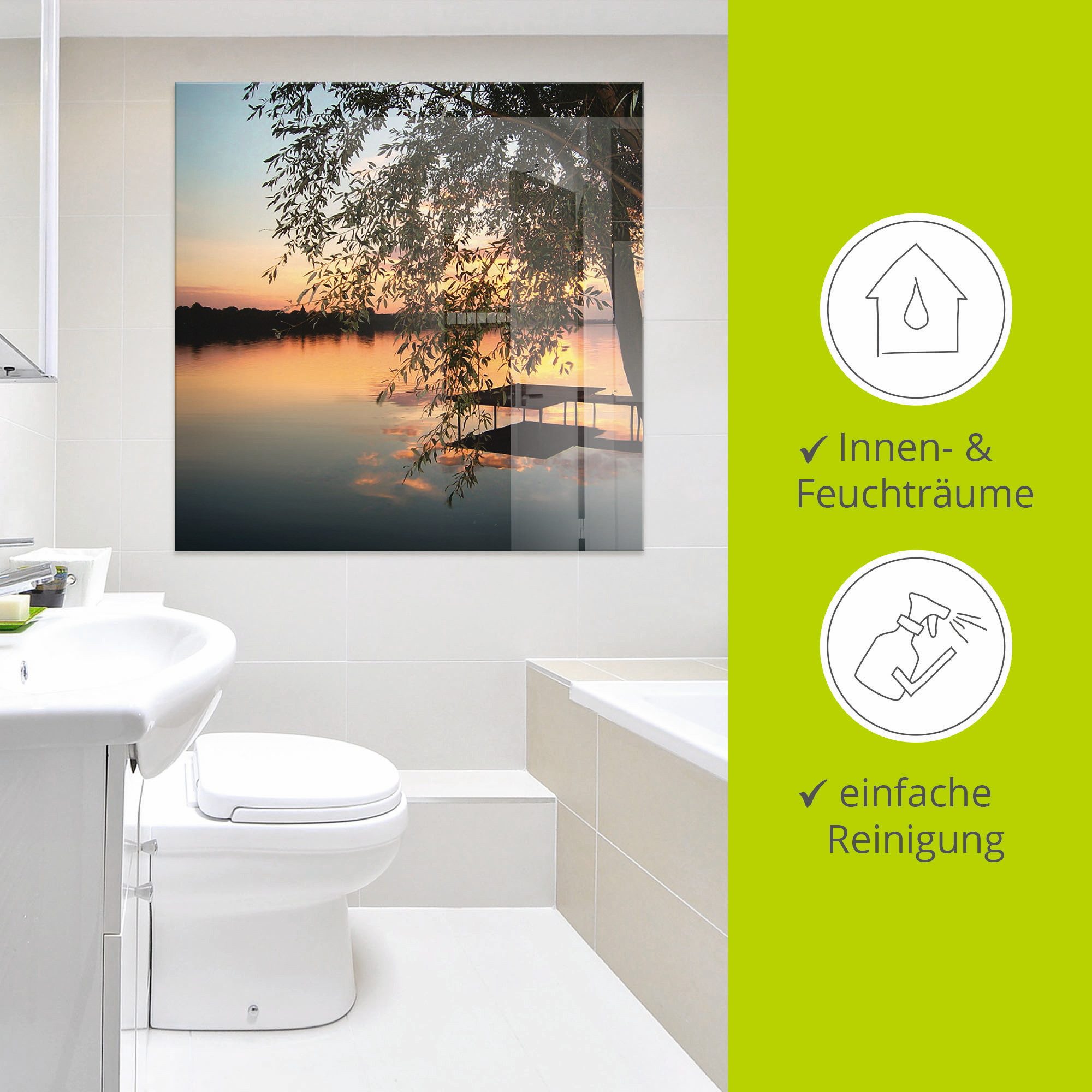 Artland Print op glas Landschapsfotografie in verschillende maten