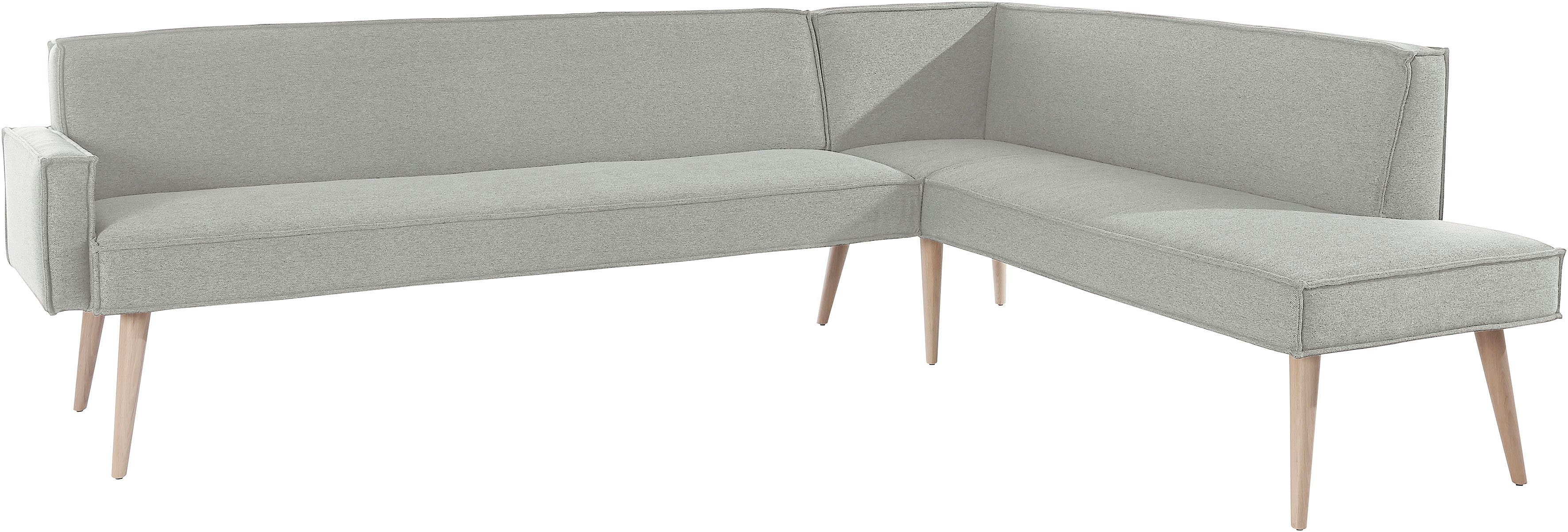 exxpo - sofa fashion Hoekbank Lungo, moderne paspelnaad, comfortabel en elegant, hoge houten voet