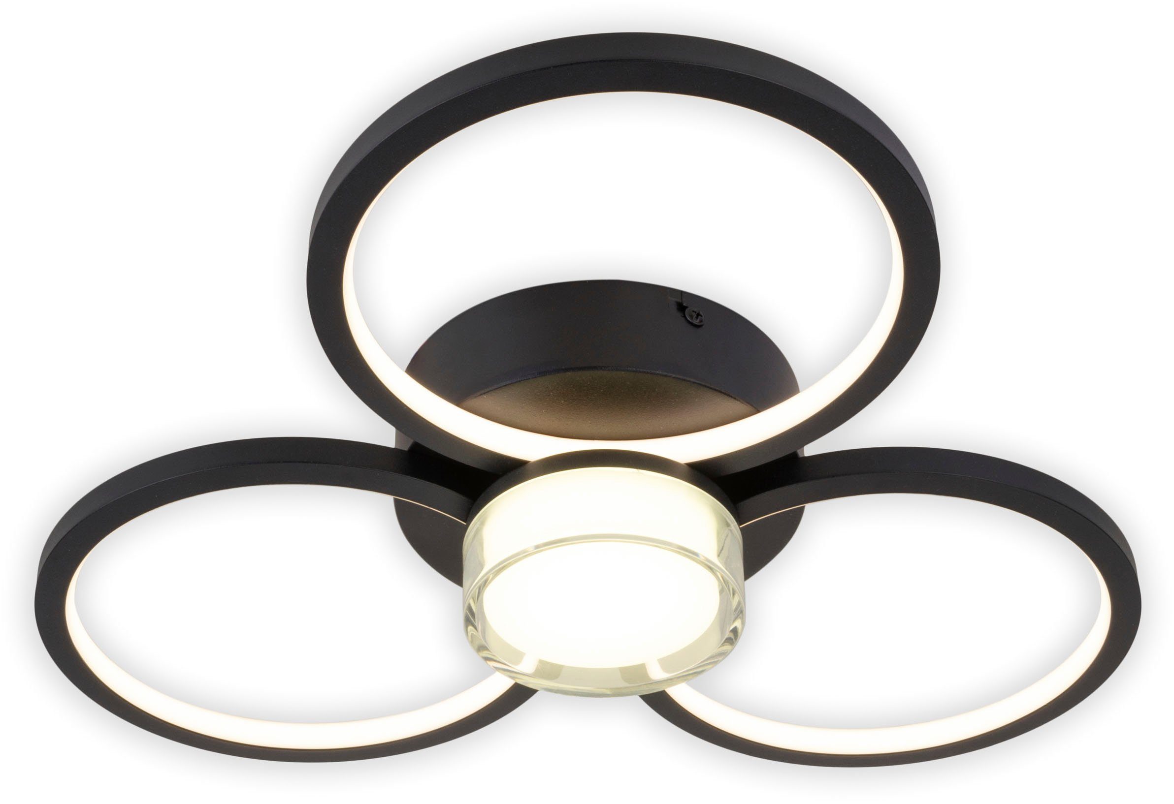 näve Led-plafondlamp Cimo traploos dimbaar via wandschakelaar, lichtkleur warmwit, zwart (1 stuk)